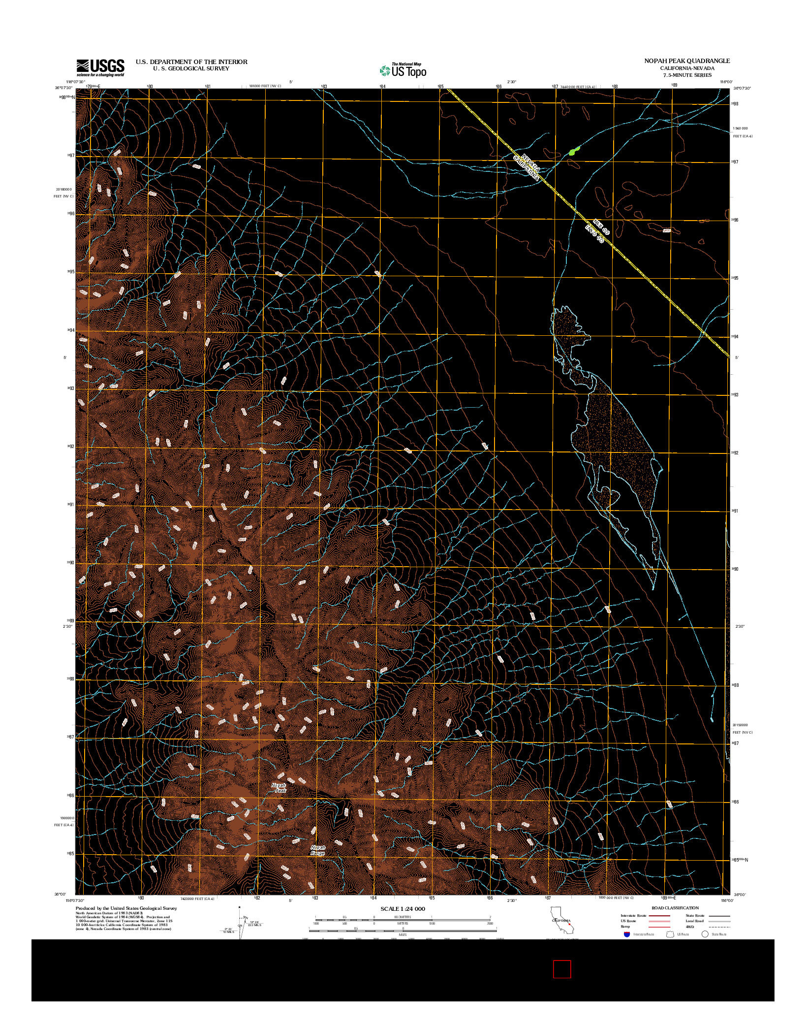 USGS US TOPO 7.5-MINUTE MAP FOR NOPAH PEAK, CA-NV 2012