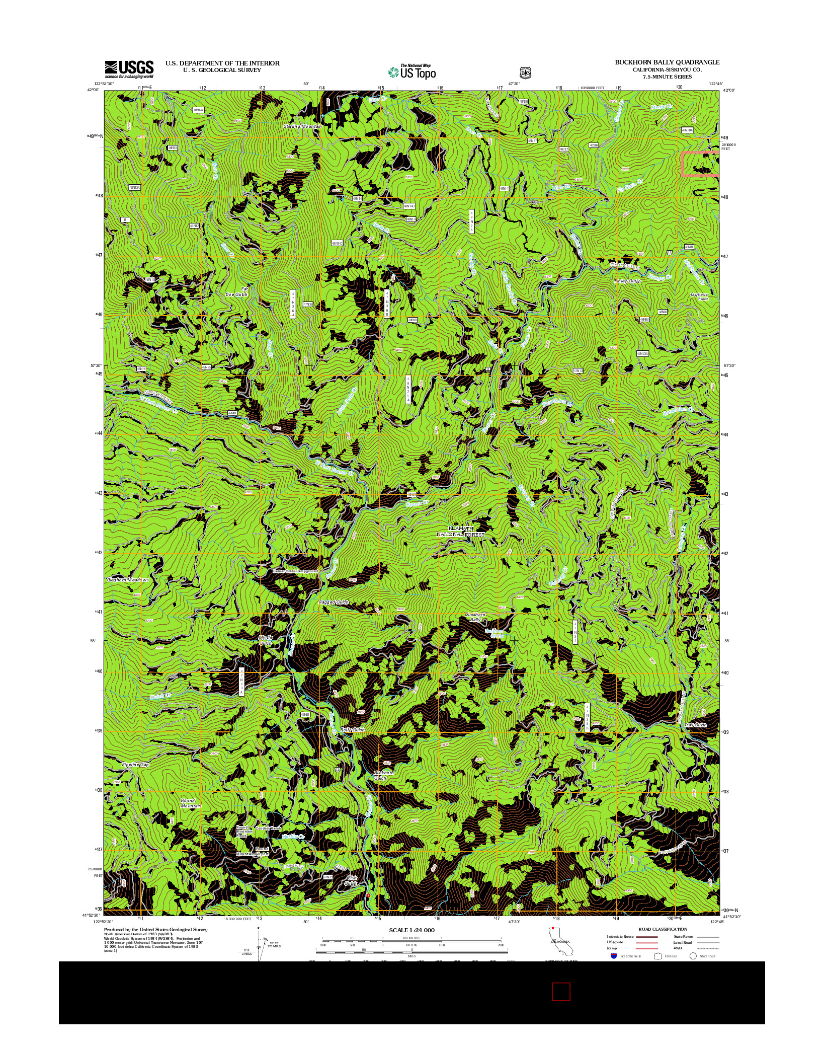 USGS US TOPO 7.5-MINUTE MAP FOR BUCKHORN BALLY, CA 2012