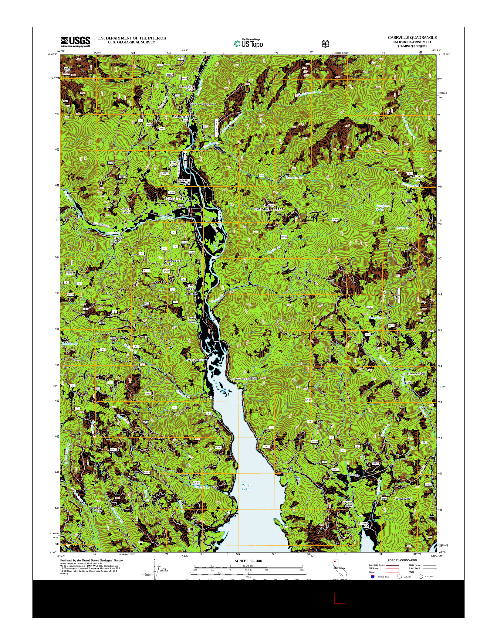 USGS US TOPO 7.5-MINUTE MAP FOR CARRVILLE, CA 2012
