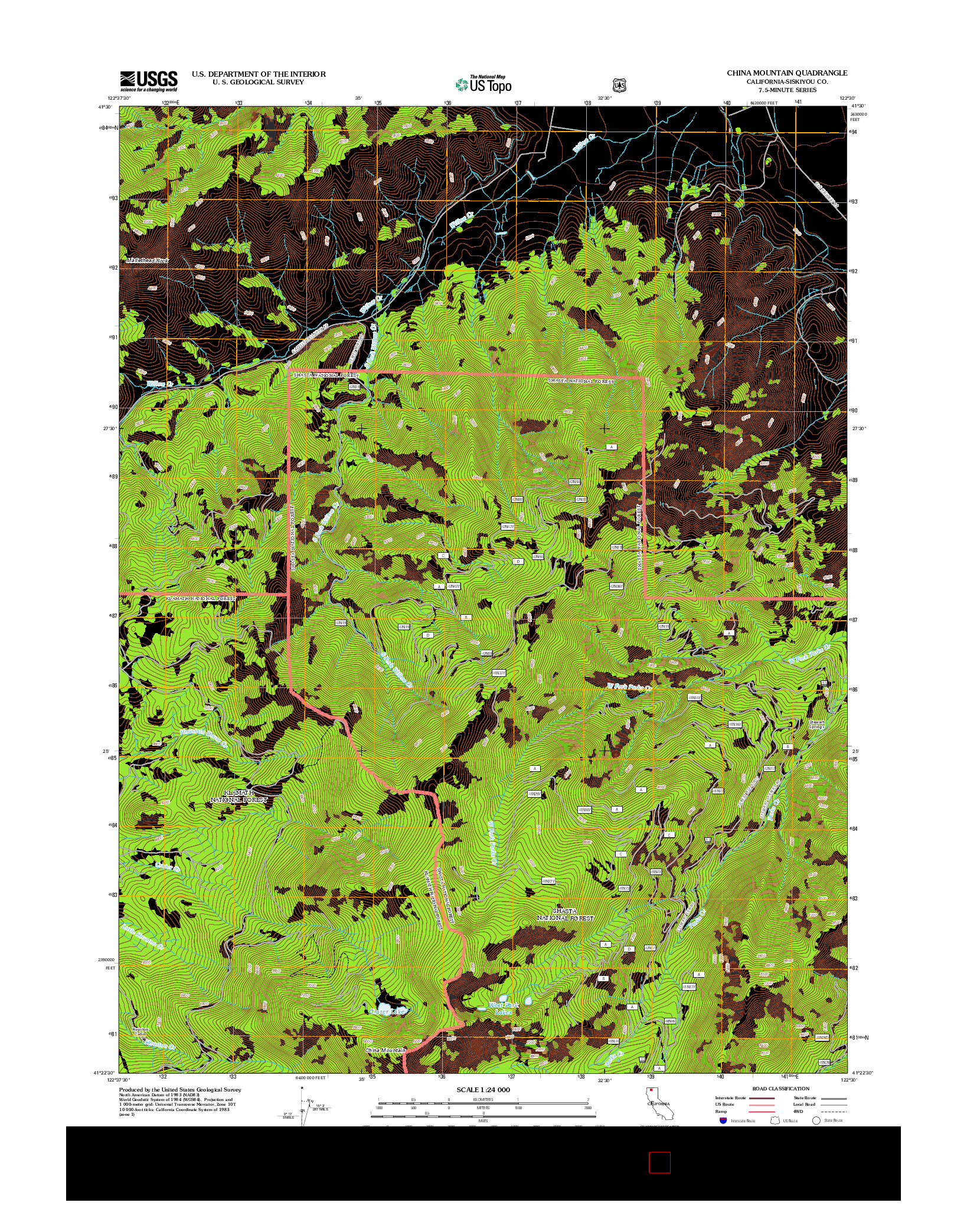 USGS US TOPO 7.5-MINUTE MAP FOR CHINA MOUNTAIN, CA 2012