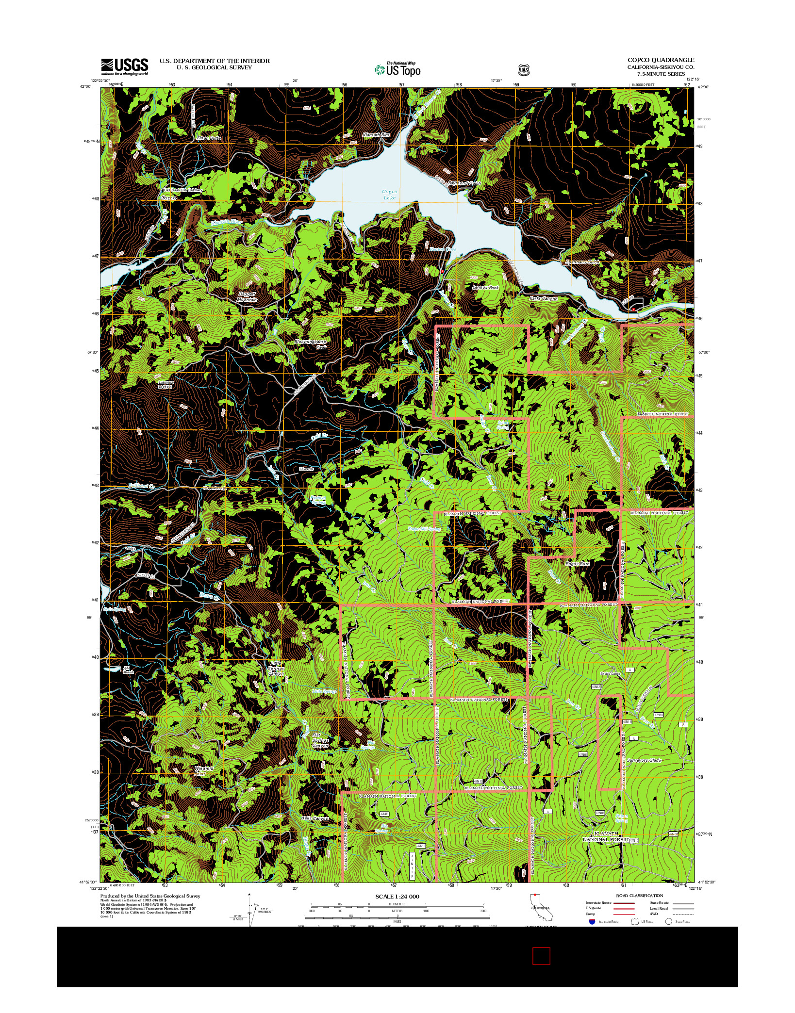 USGS US TOPO 7.5-MINUTE MAP FOR COPCO, CA 2012