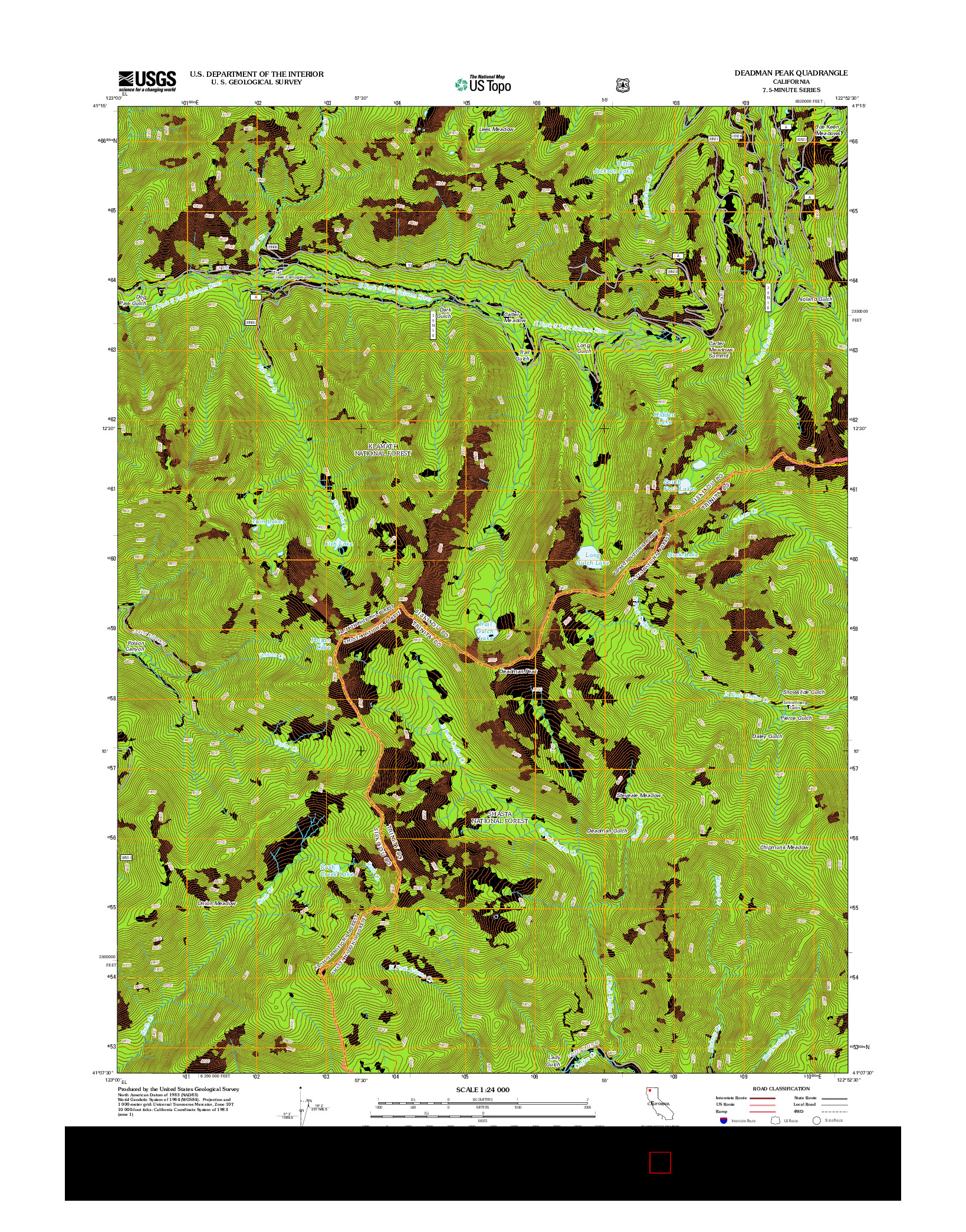 USGS US TOPO 7.5-MINUTE MAP FOR DEADMAN PEAK, CA 2012