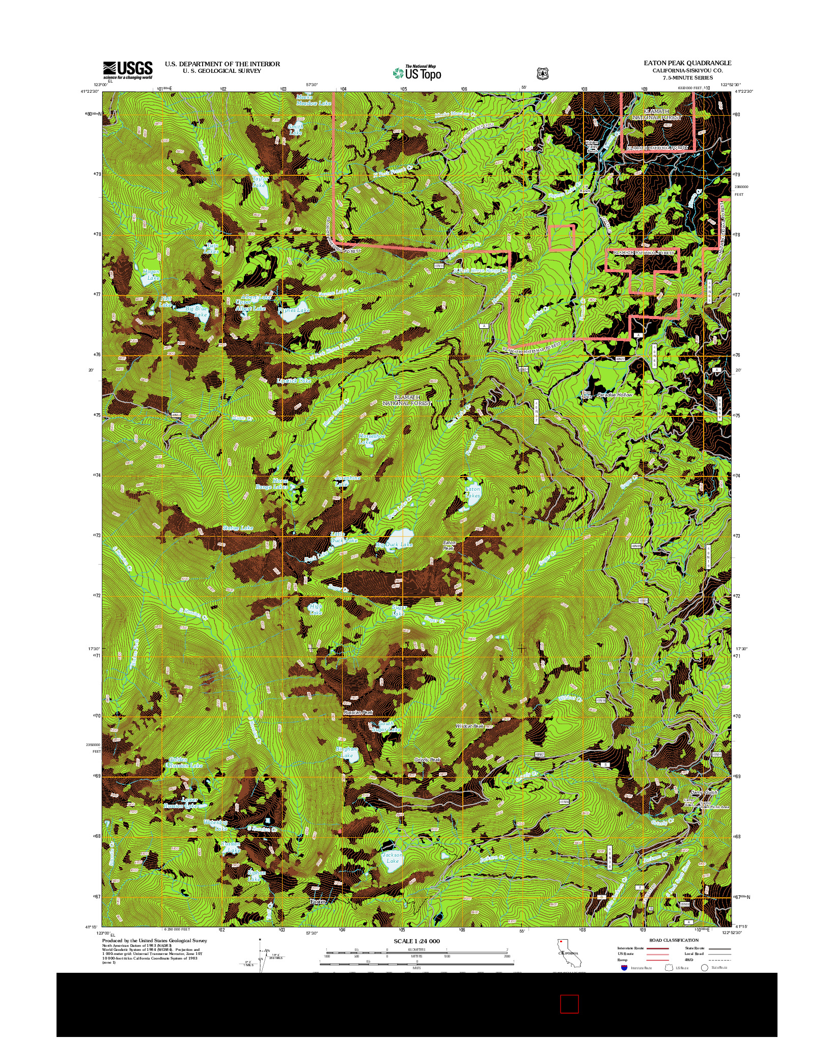 USGS US TOPO 7.5-MINUTE MAP FOR EATON PEAK, CA 2012