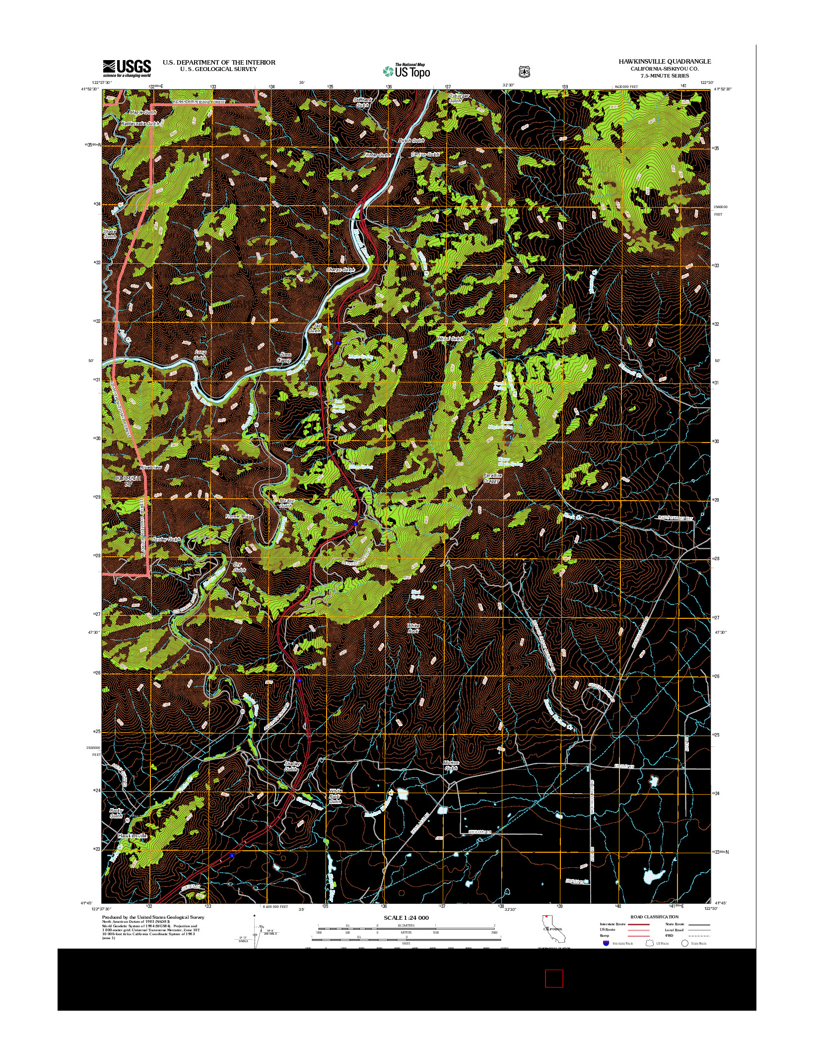 USGS US TOPO 7.5-MINUTE MAP FOR HAWKINSVILLE, CA 2012