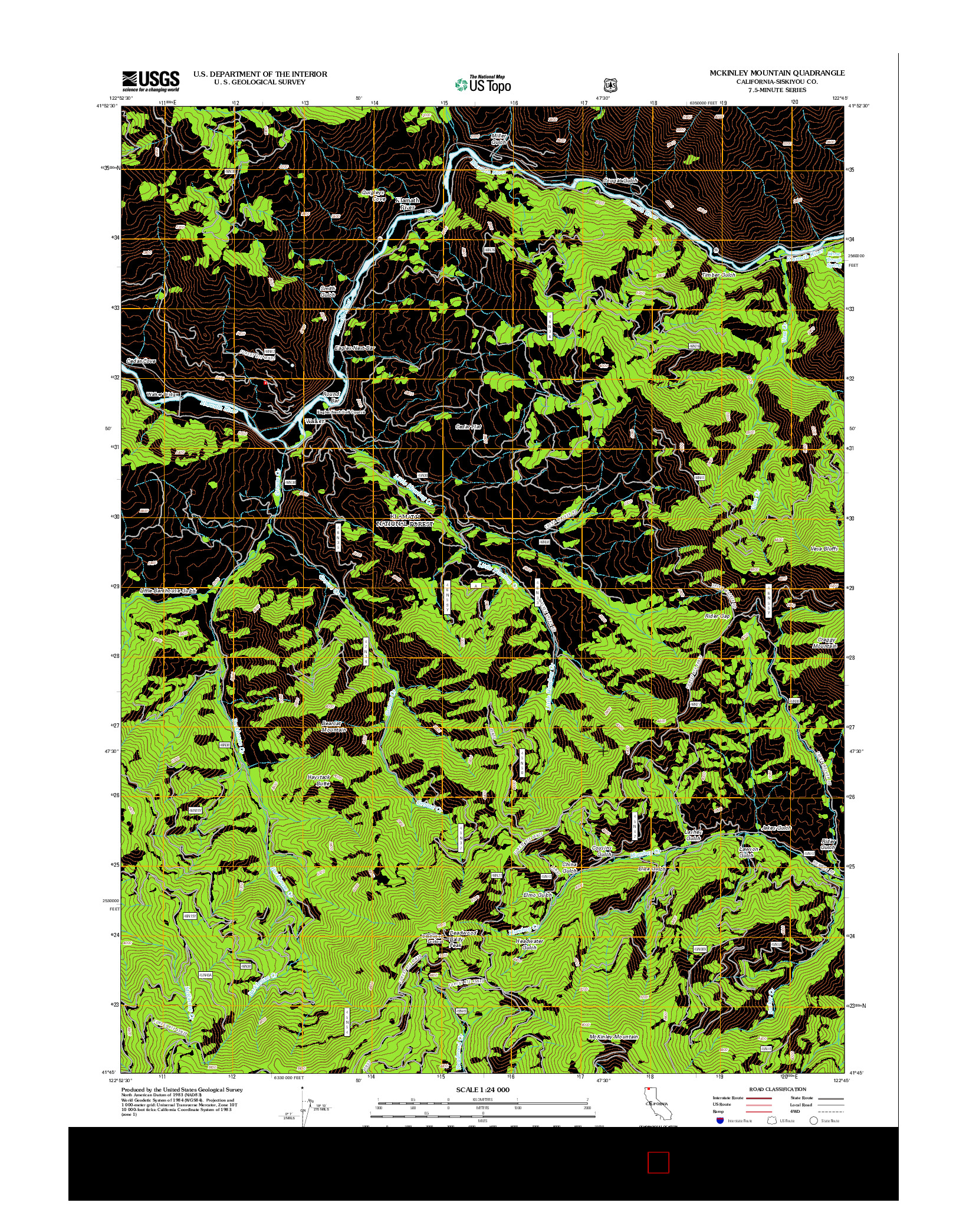 USGS US TOPO 7.5-MINUTE MAP FOR MCKINLEY MOUNTAIN, CA 2012