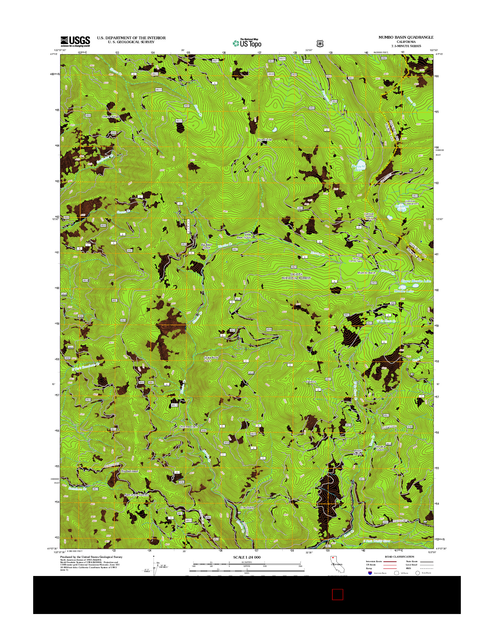 USGS US TOPO 7.5-MINUTE MAP FOR MUMBO BASIN, CA 2012