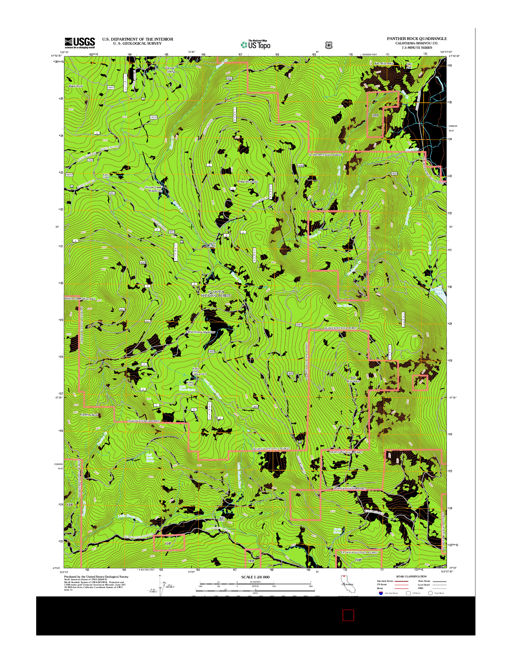 USGS US TOPO 7.5-MINUTE MAP FOR PANTHER ROCK, CA 2012