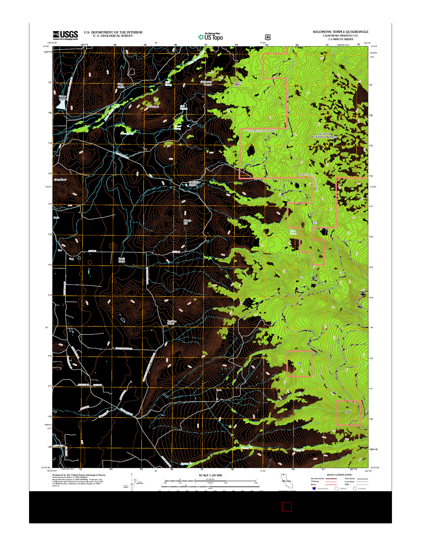 USGS US TOPO 7.5-MINUTE MAP FOR SOLOMONS TEMPLE, CA 2012