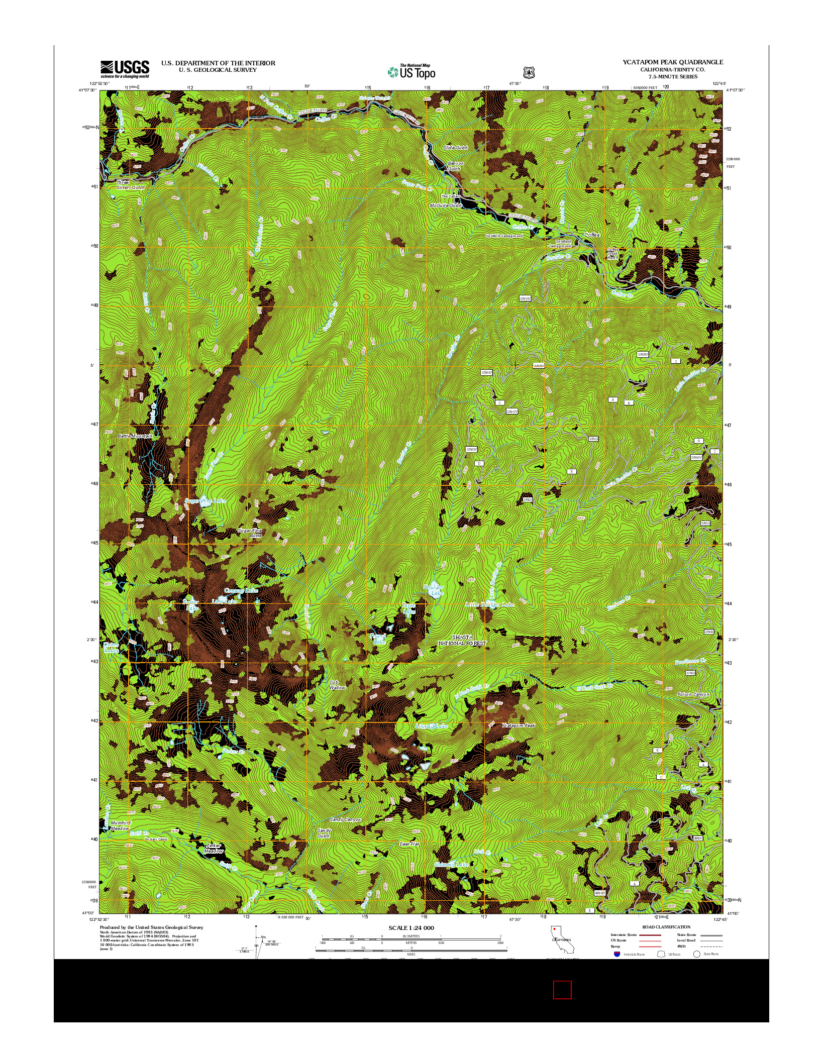 USGS US TOPO 7.5-MINUTE MAP FOR YCATAPOM PEAK, CA 2012