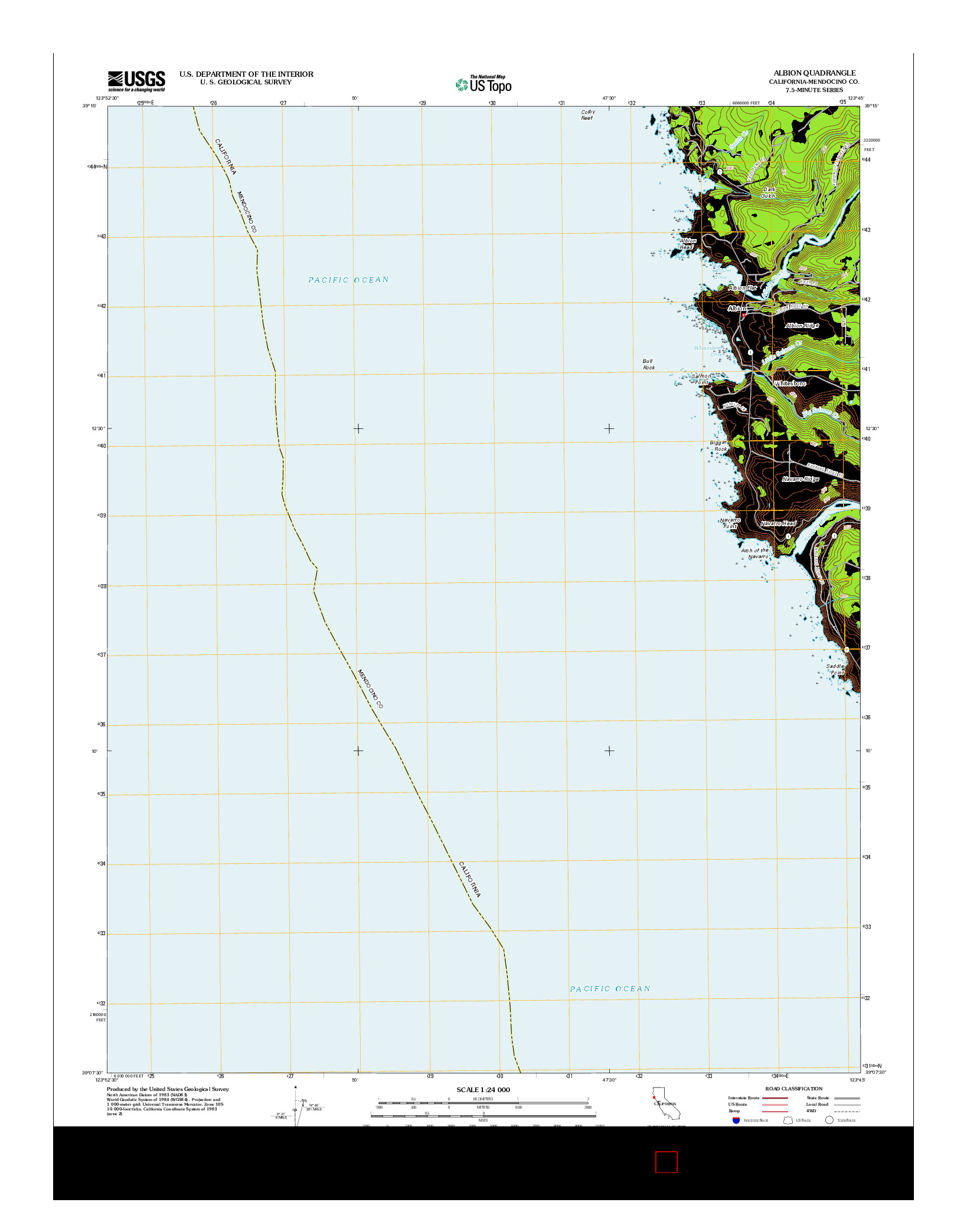 USGS US TOPO 7.5-MINUTE MAP FOR ALBION, CA 2012