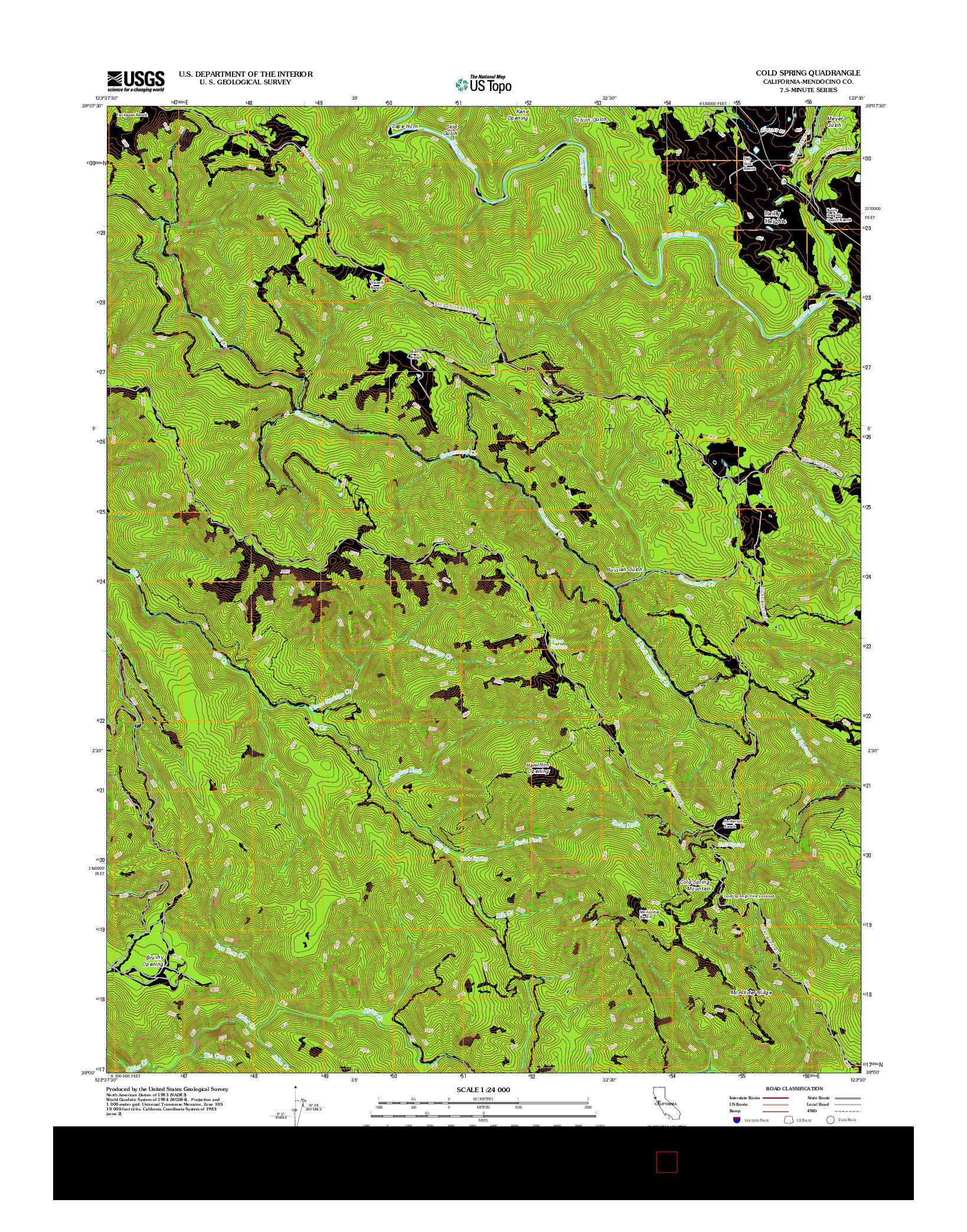 USGS US TOPO 7.5-MINUTE MAP FOR COLD SPRING, CA 2012