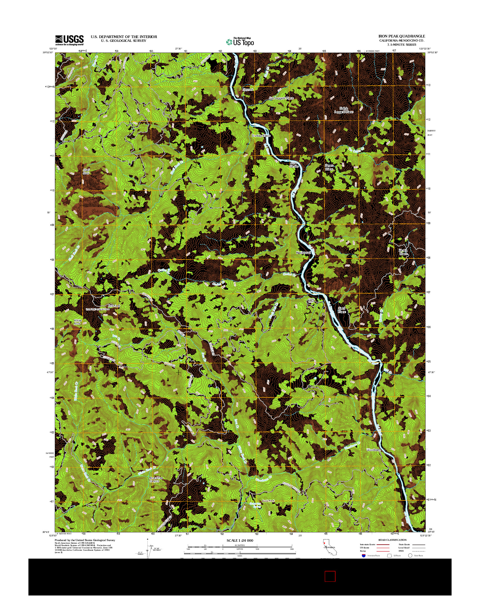 USGS US TOPO 7.5-MINUTE MAP FOR IRON PEAK, CA 2012