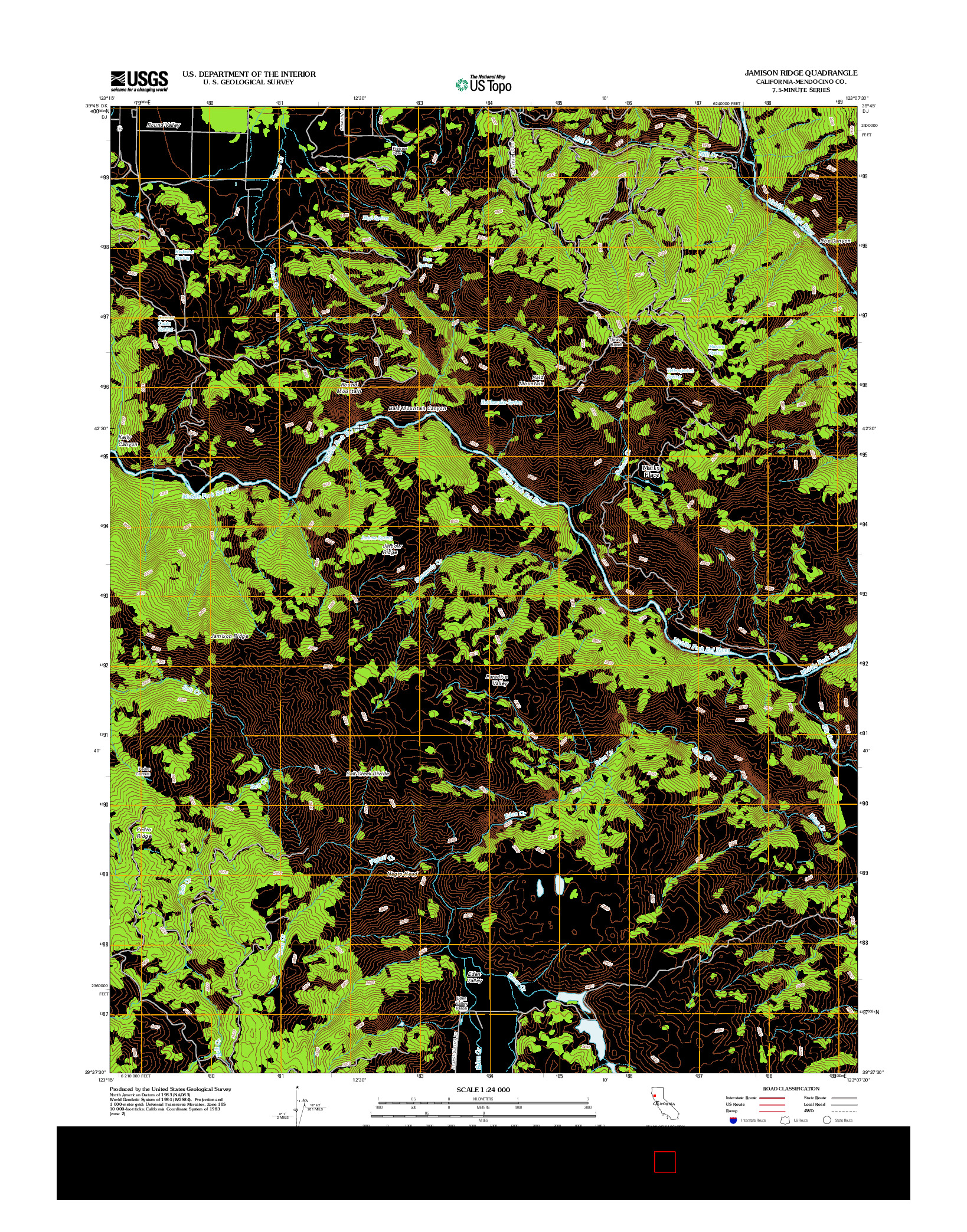 USGS US TOPO 7.5-MINUTE MAP FOR JAMISON RIDGE, CA 2012
