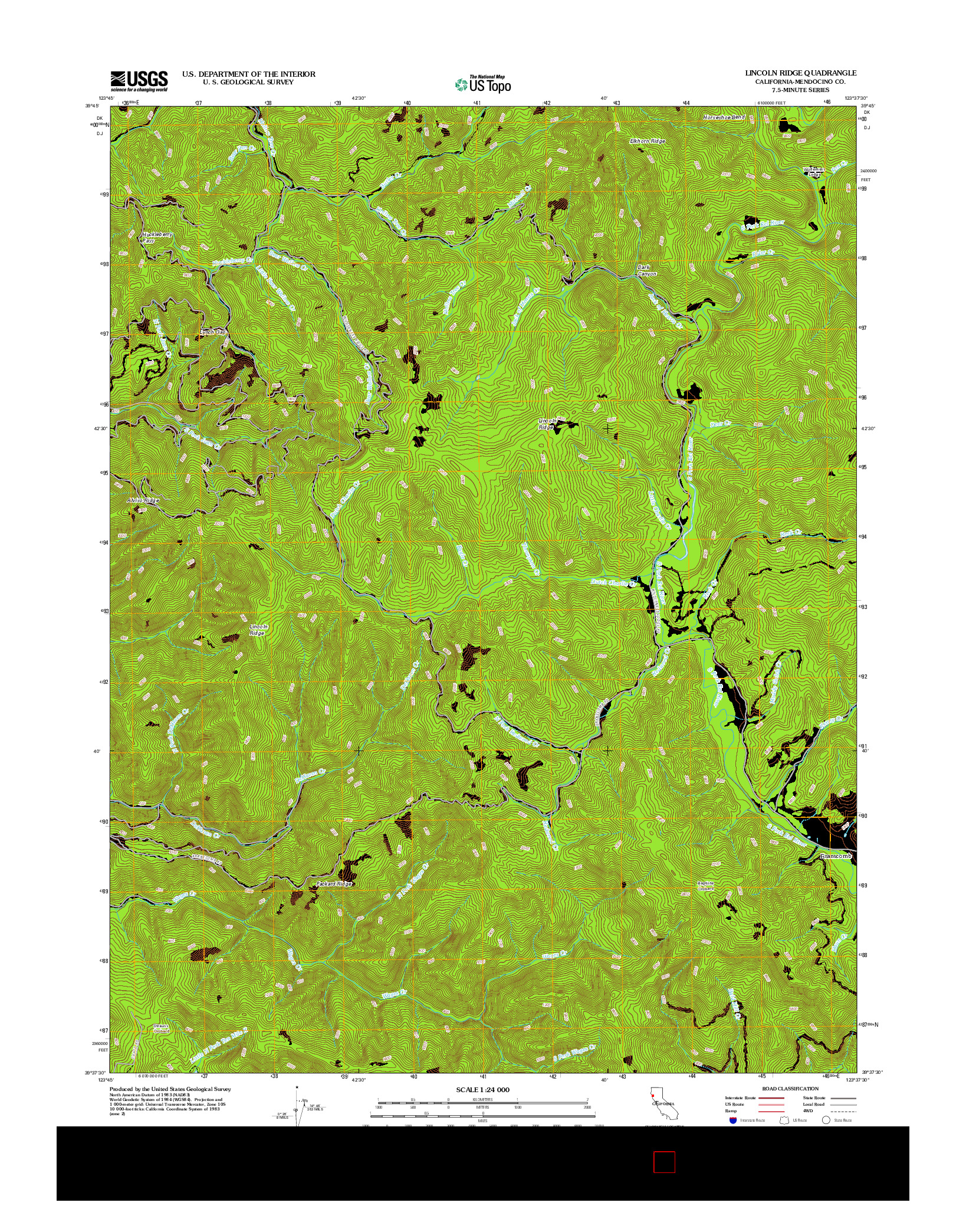 USGS US TOPO 7.5-MINUTE MAP FOR LINCOLN RIDGE, CA 2012