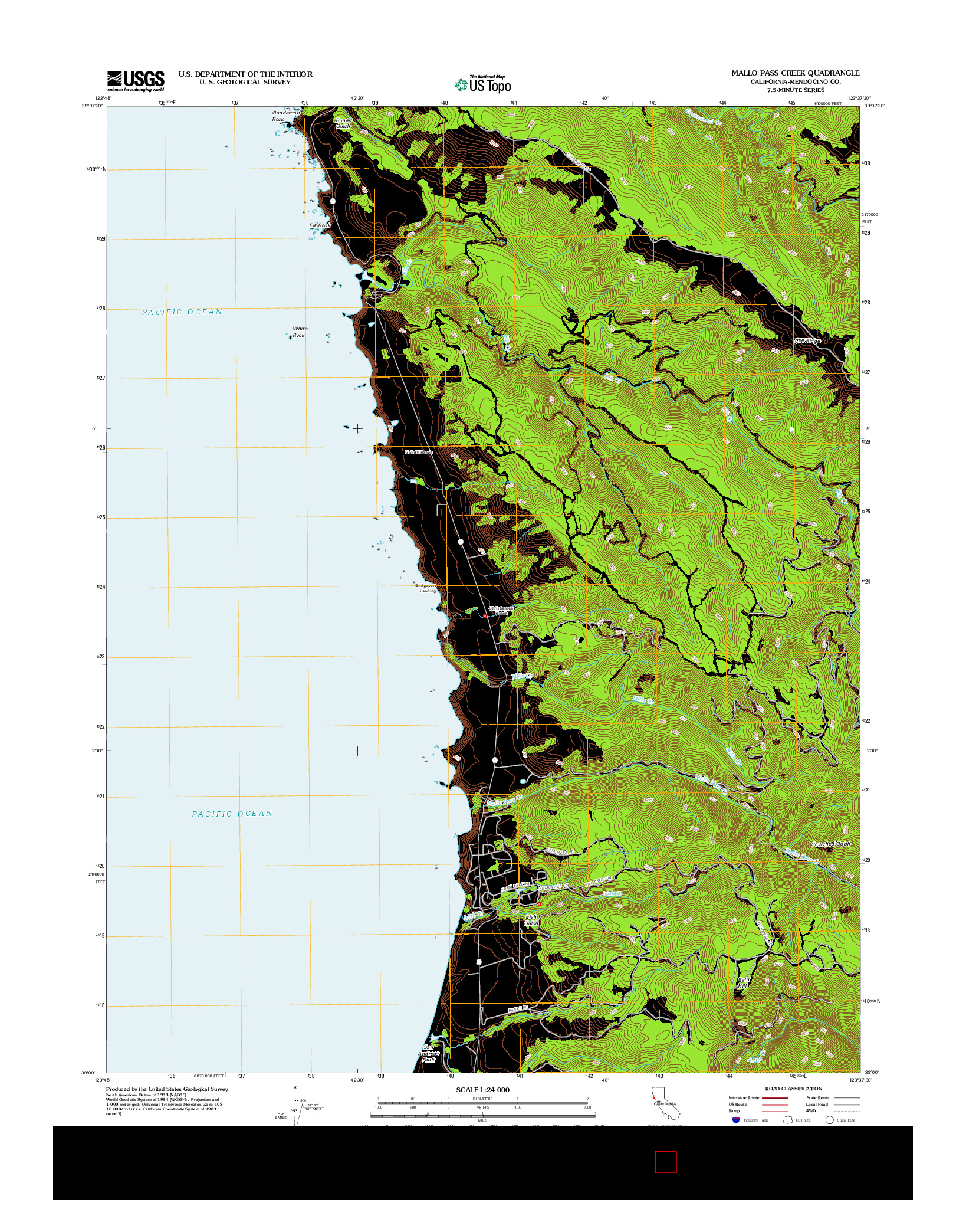 USGS US TOPO 7.5-MINUTE MAP FOR MALLO PASS CREEK, CA 2012