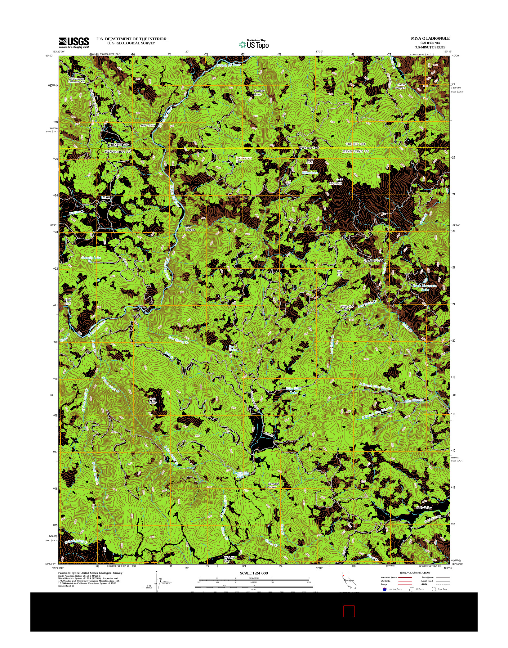 USGS US TOPO 7.5-MINUTE MAP FOR MINA, CA 2012