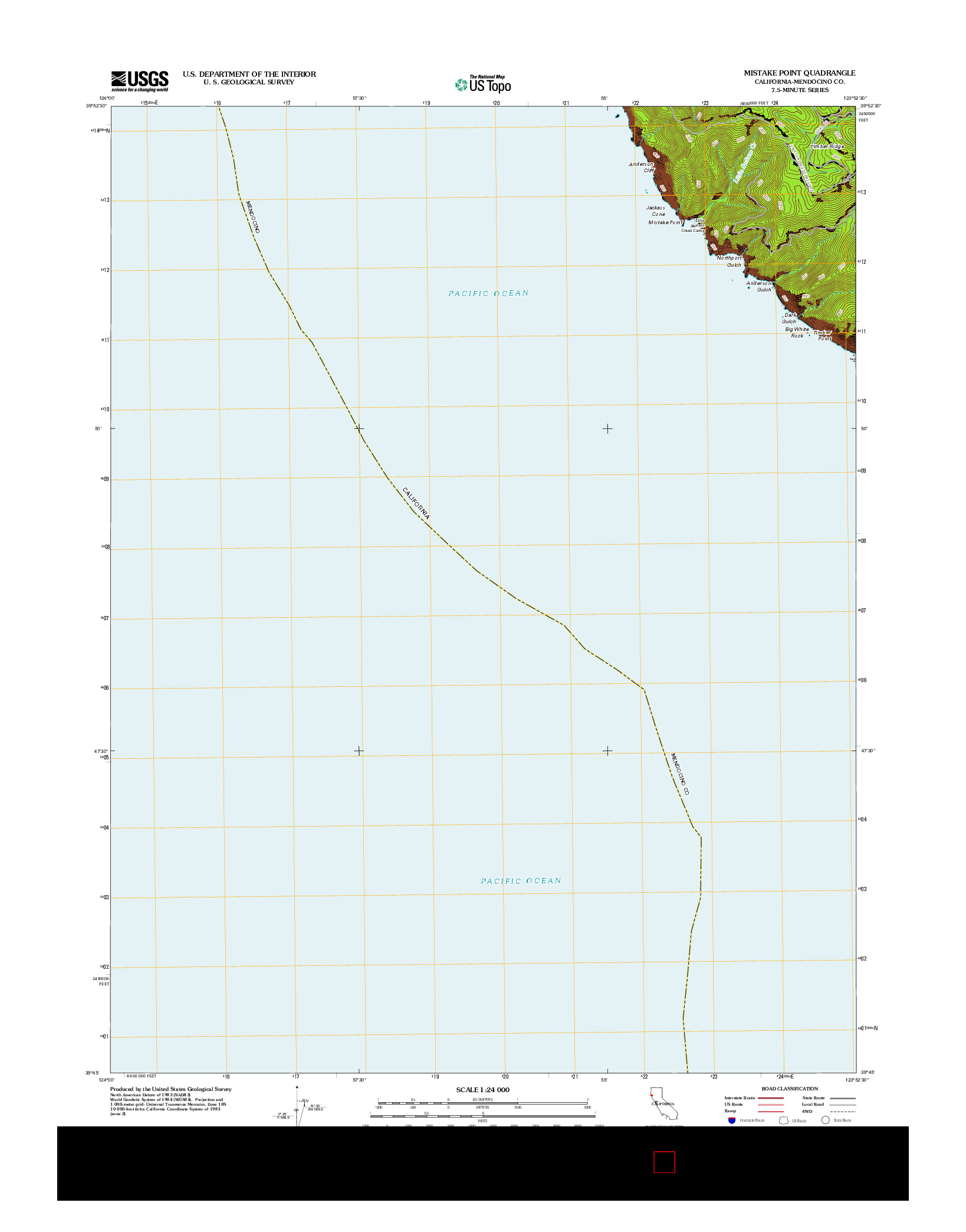USGS US TOPO 7.5-MINUTE MAP FOR MISTAKE POINT, CA 2012
