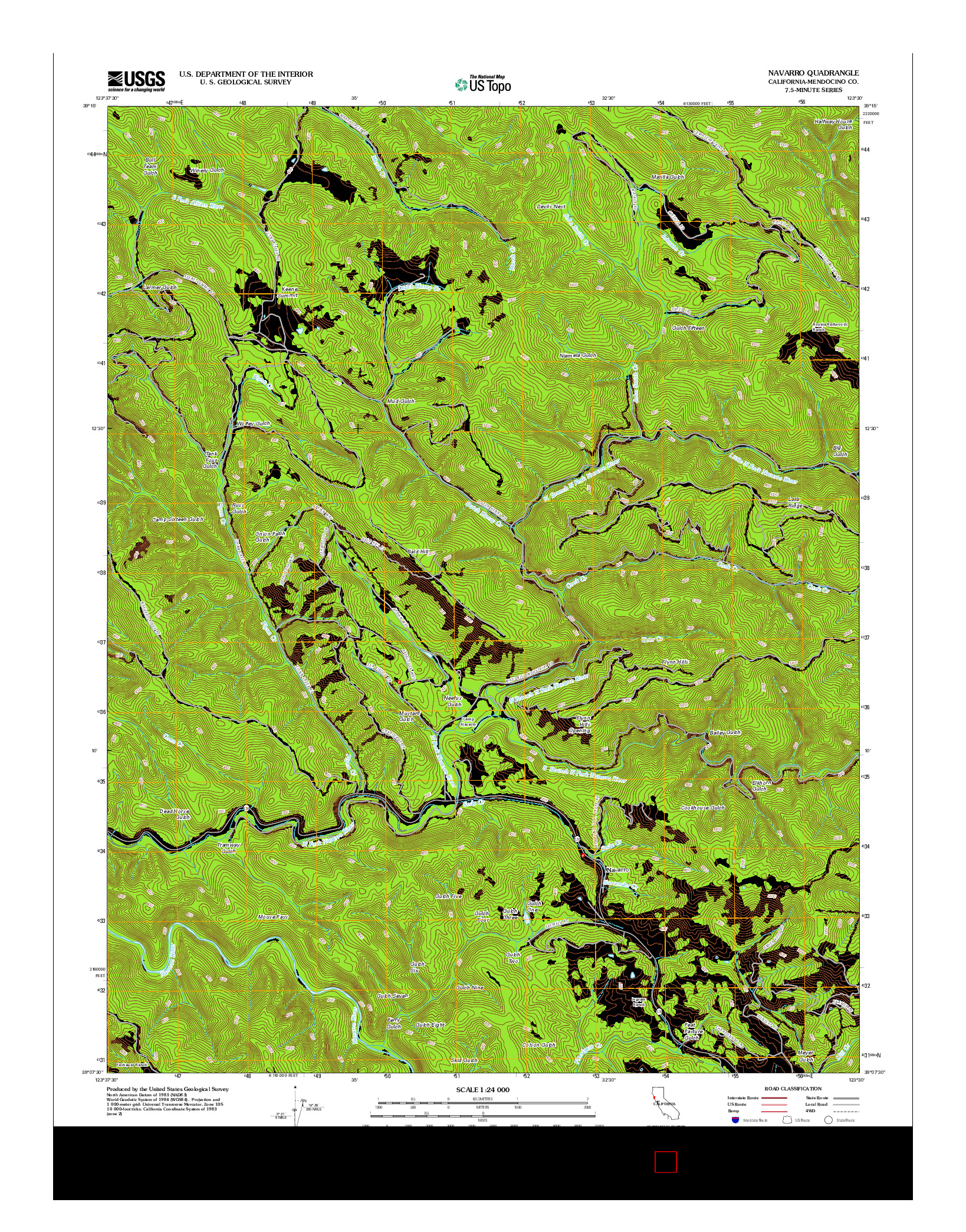 USGS US TOPO 7.5-MINUTE MAP FOR NAVARRO, CA 2012