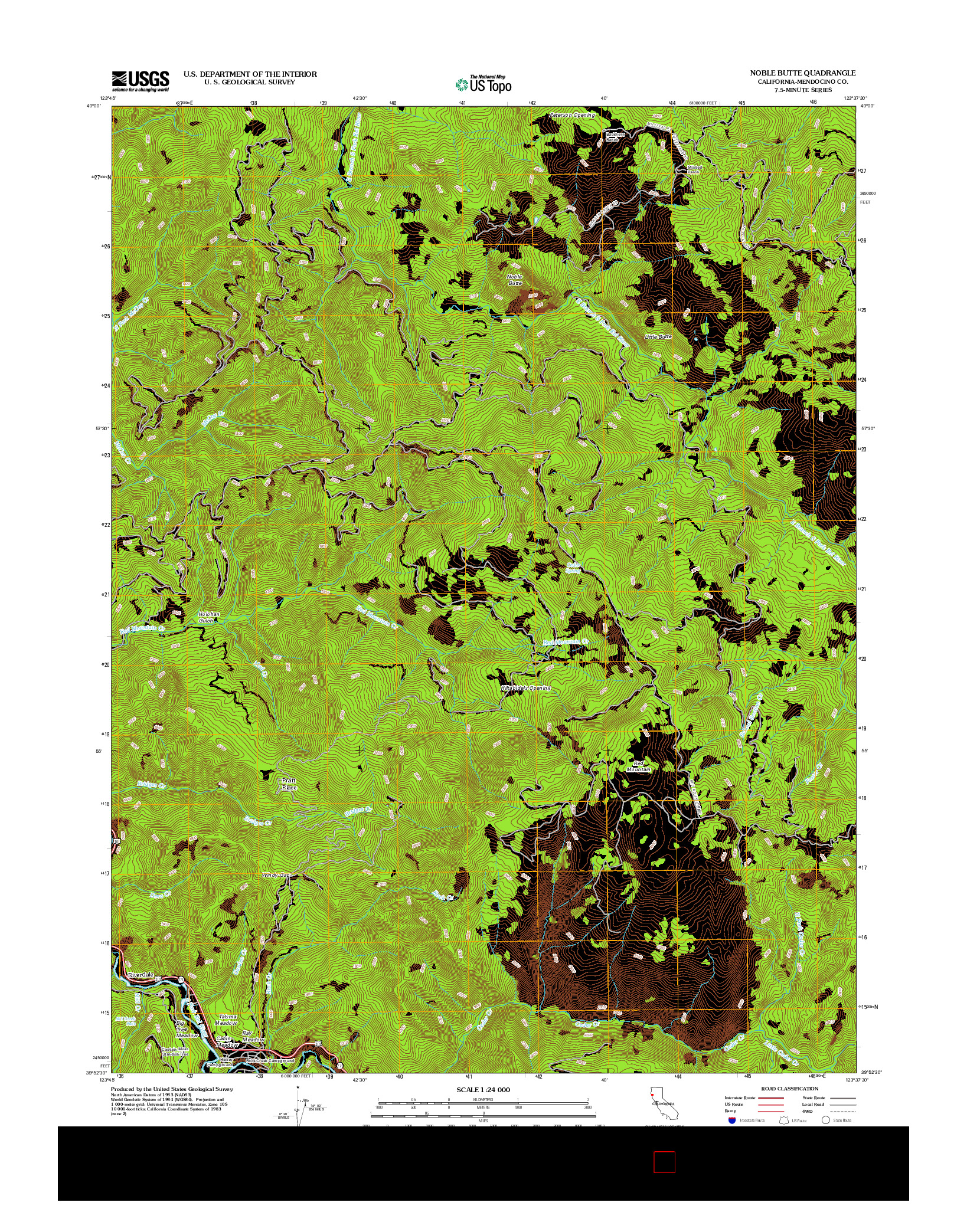 USGS US TOPO 7.5-MINUTE MAP FOR NOBLE BUTTE, CA 2012