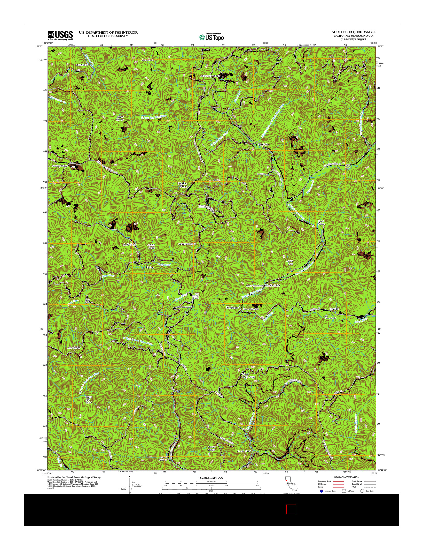 USGS US TOPO 7.5-MINUTE MAP FOR NORTHSPUR, CA 2012