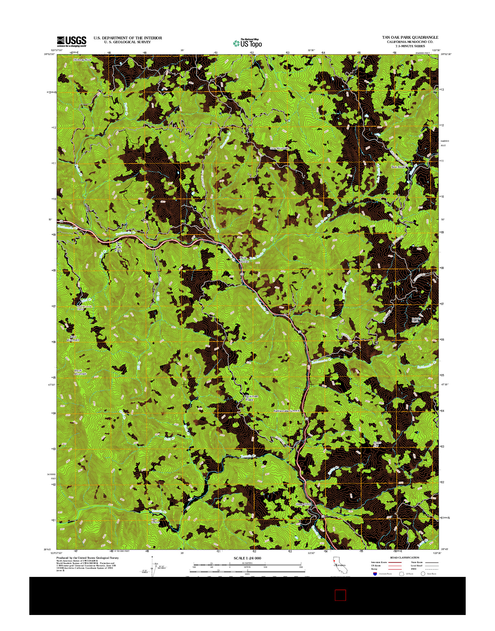 USGS US TOPO 7.5-MINUTE MAP FOR TAN OAK PARK, CA 2012