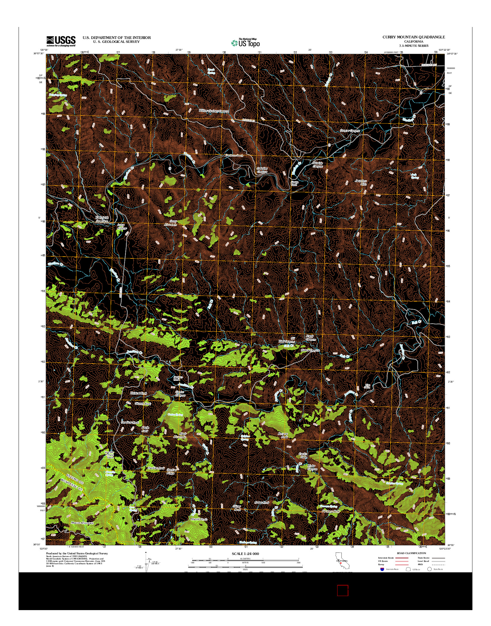 USGS US TOPO 7.5-MINUTE MAP FOR CURRY MOUNTAIN, CA 2012