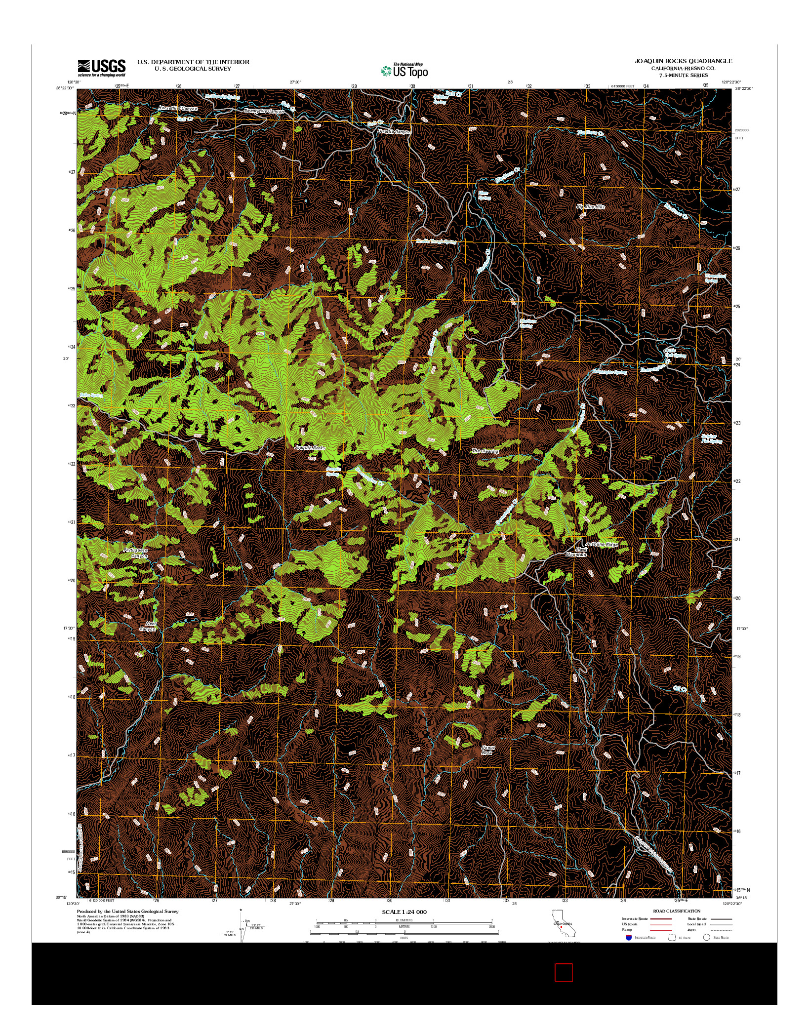 USGS US TOPO 7.5-MINUTE MAP FOR JOAQUIN ROCKS, CA 2012