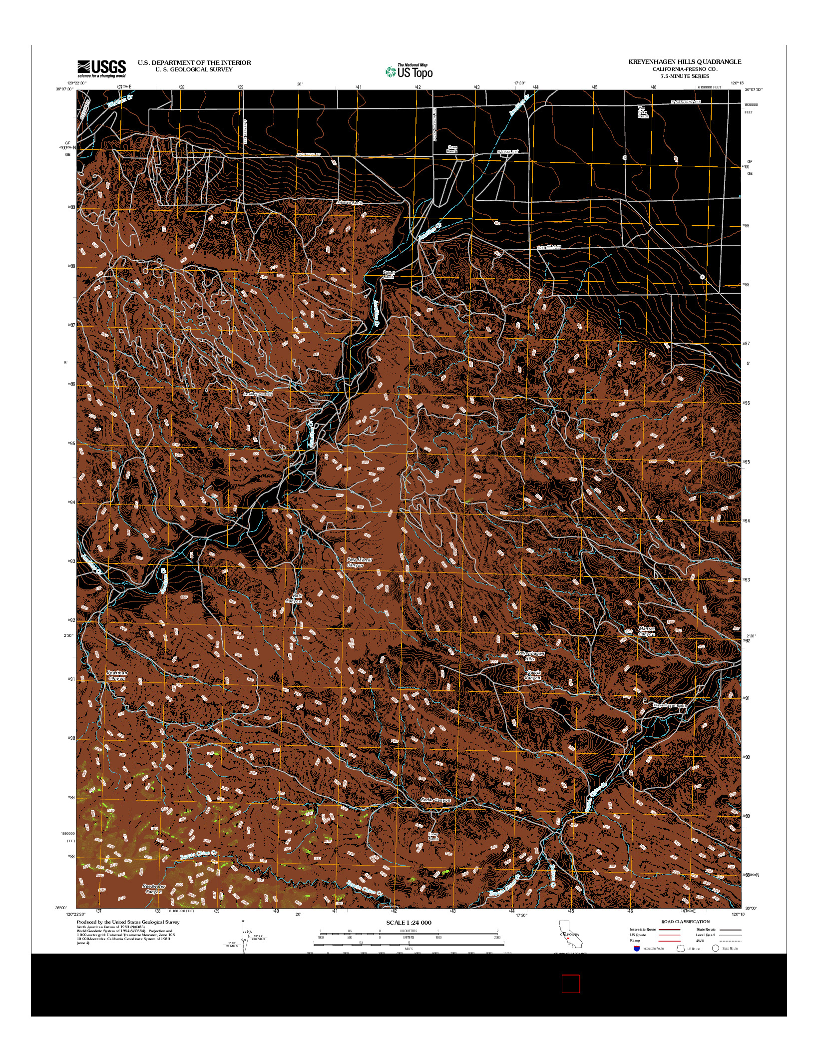 USGS US TOPO 7.5-MINUTE MAP FOR KREYENHAGEN HILLS, CA 2012