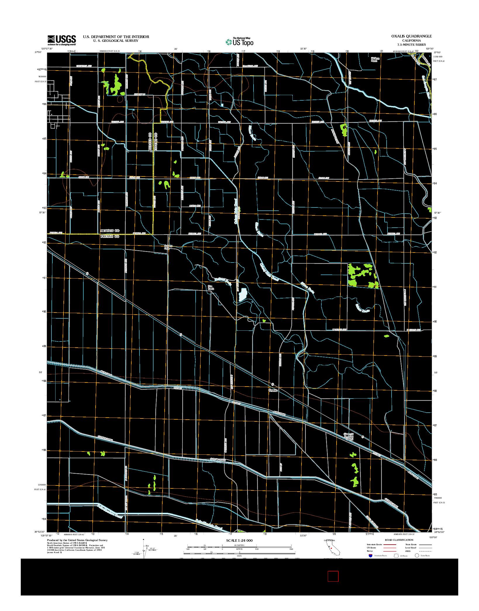 USGS US TOPO 7.5-MINUTE MAP FOR OXALIS, CA 2012