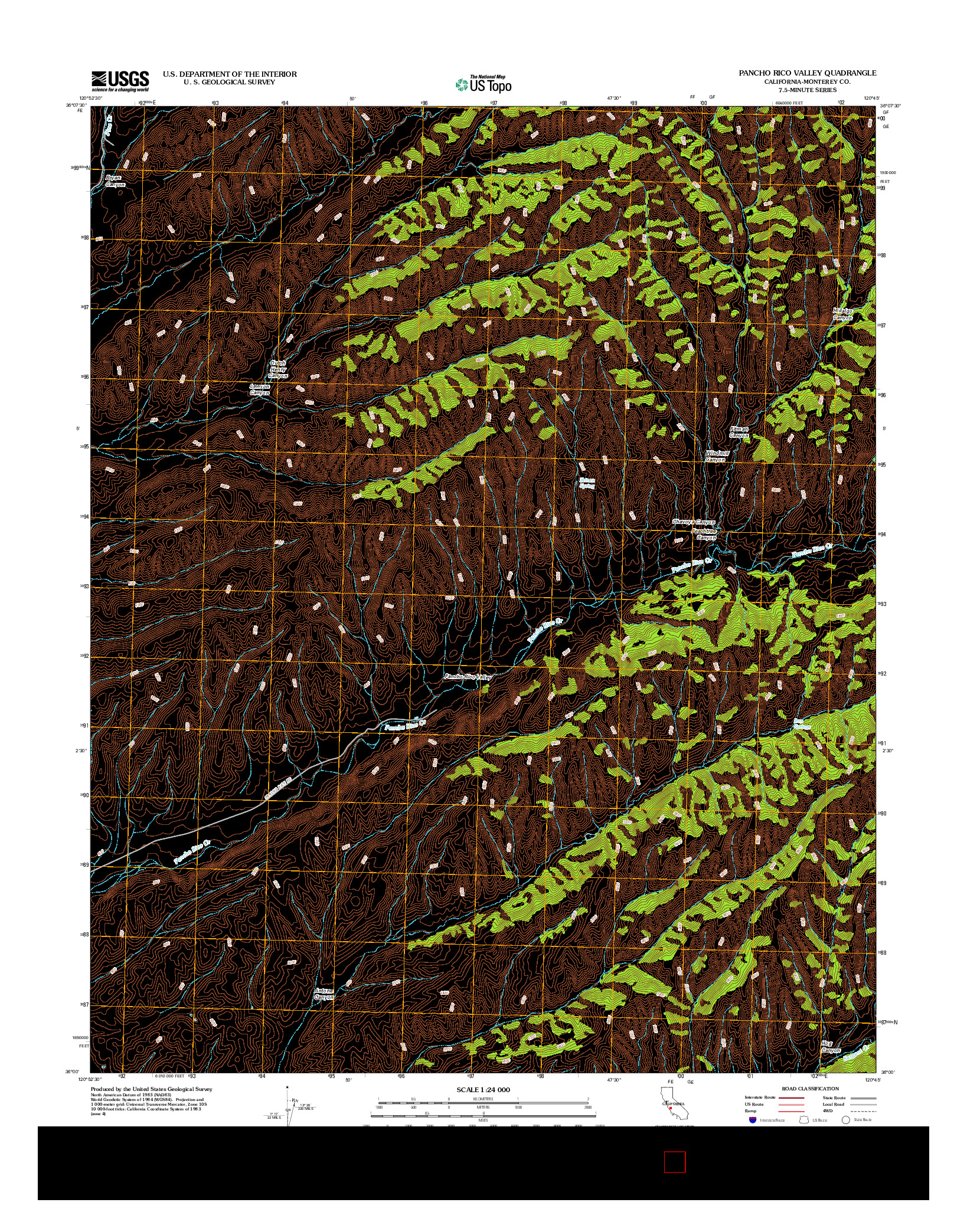 USGS US TOPO 7.5-MINUTE MAP FOR PANCHO RICO VALLEY, CA 2012