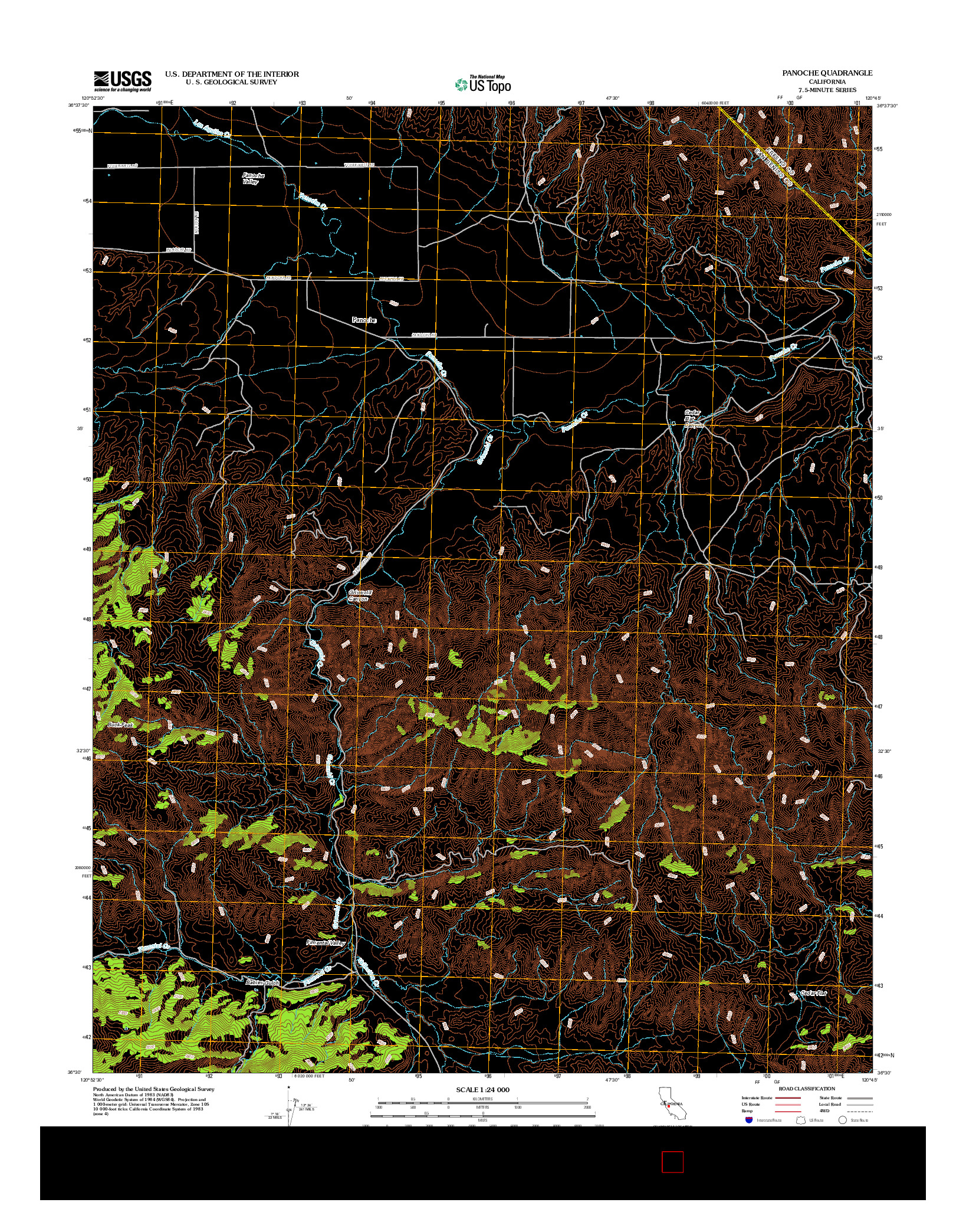 USGS US TOPO 7.5-MINUTE MAP FOR PANOCHE, CA 2012