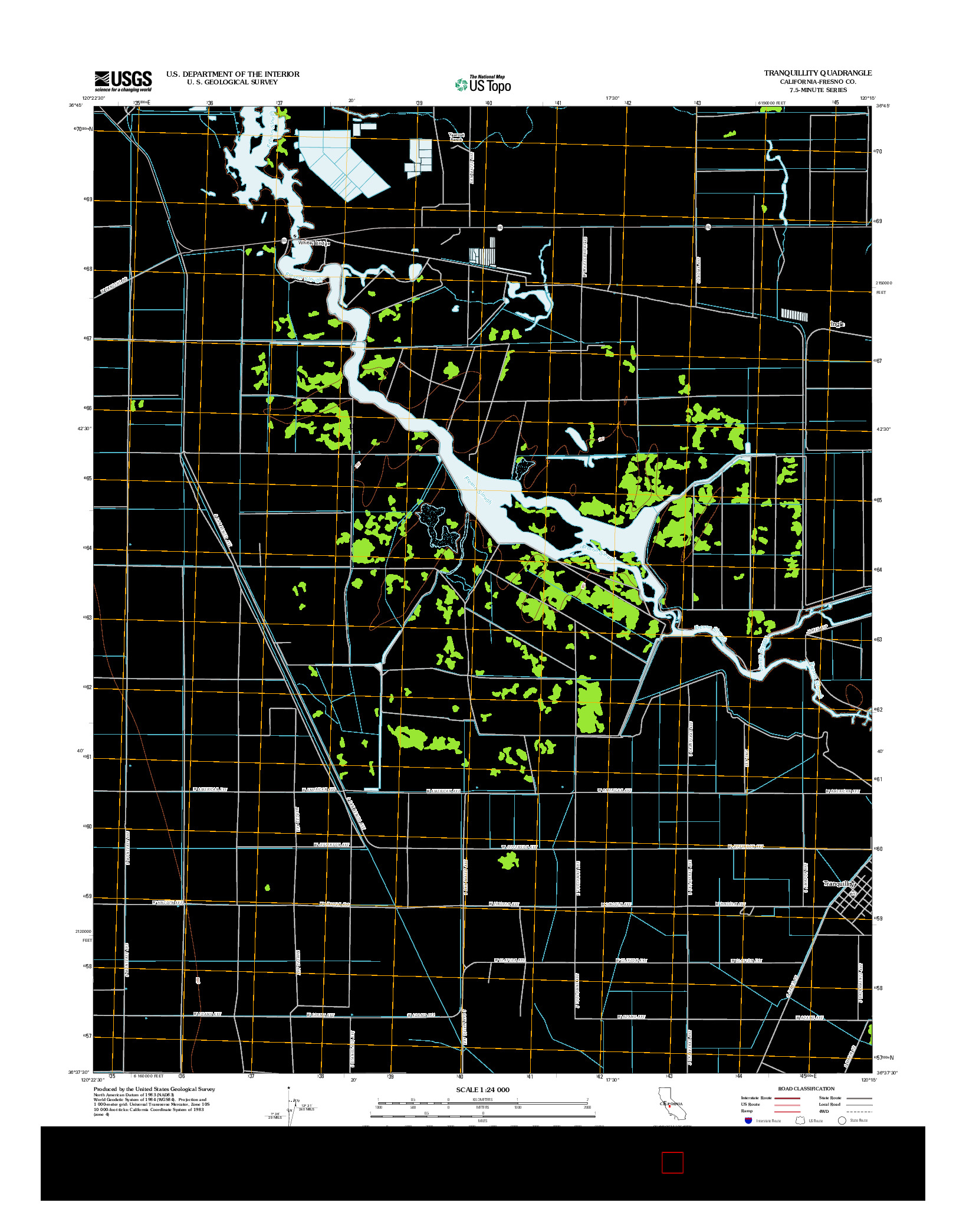 USGS US TOPO 7.5-MINUTE MAP FOR TRANQUILLITY, CA 2012