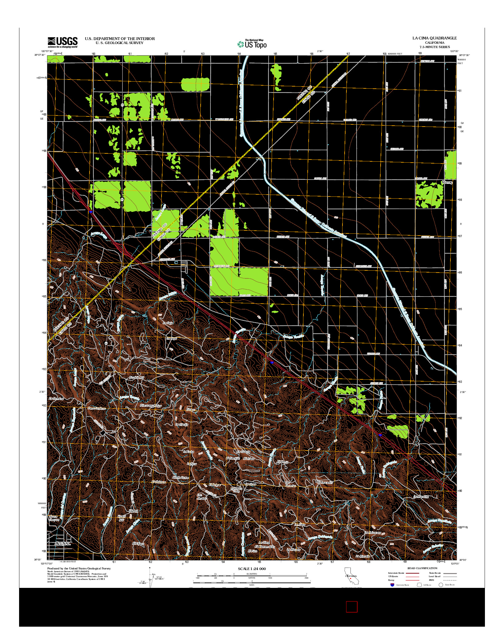 USGS US TOPO 7.5-MINUTE MAP FOR LA CIMA, CA 2012