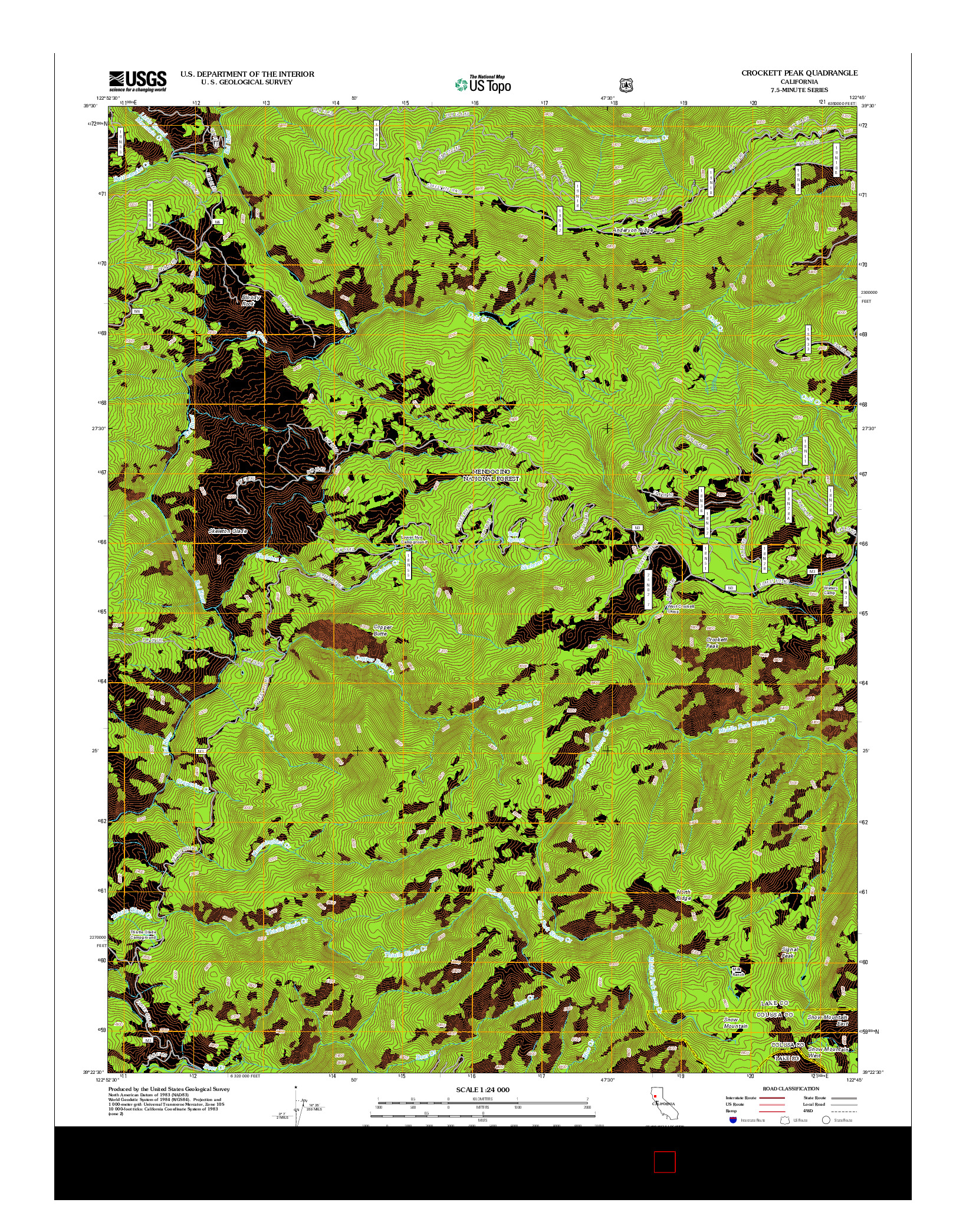 USGS US TOPO 7.5-MINUTE MAP FOR CROCKETT PEAK, CA 2012