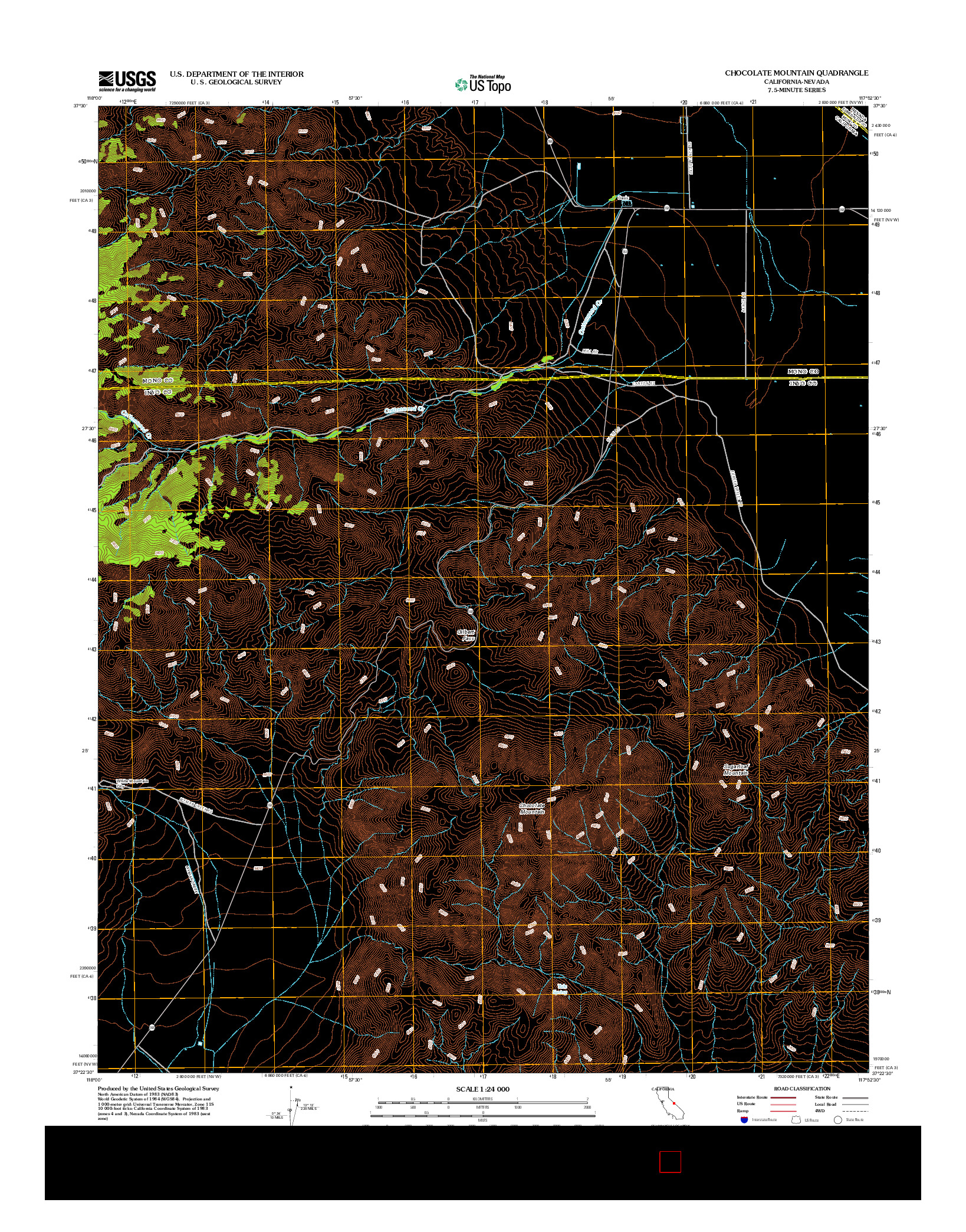 USGS US TOPO 7.5-MINUTE MAP FOR CHOCOLATE MOUNTAIN, CA-NV 2012