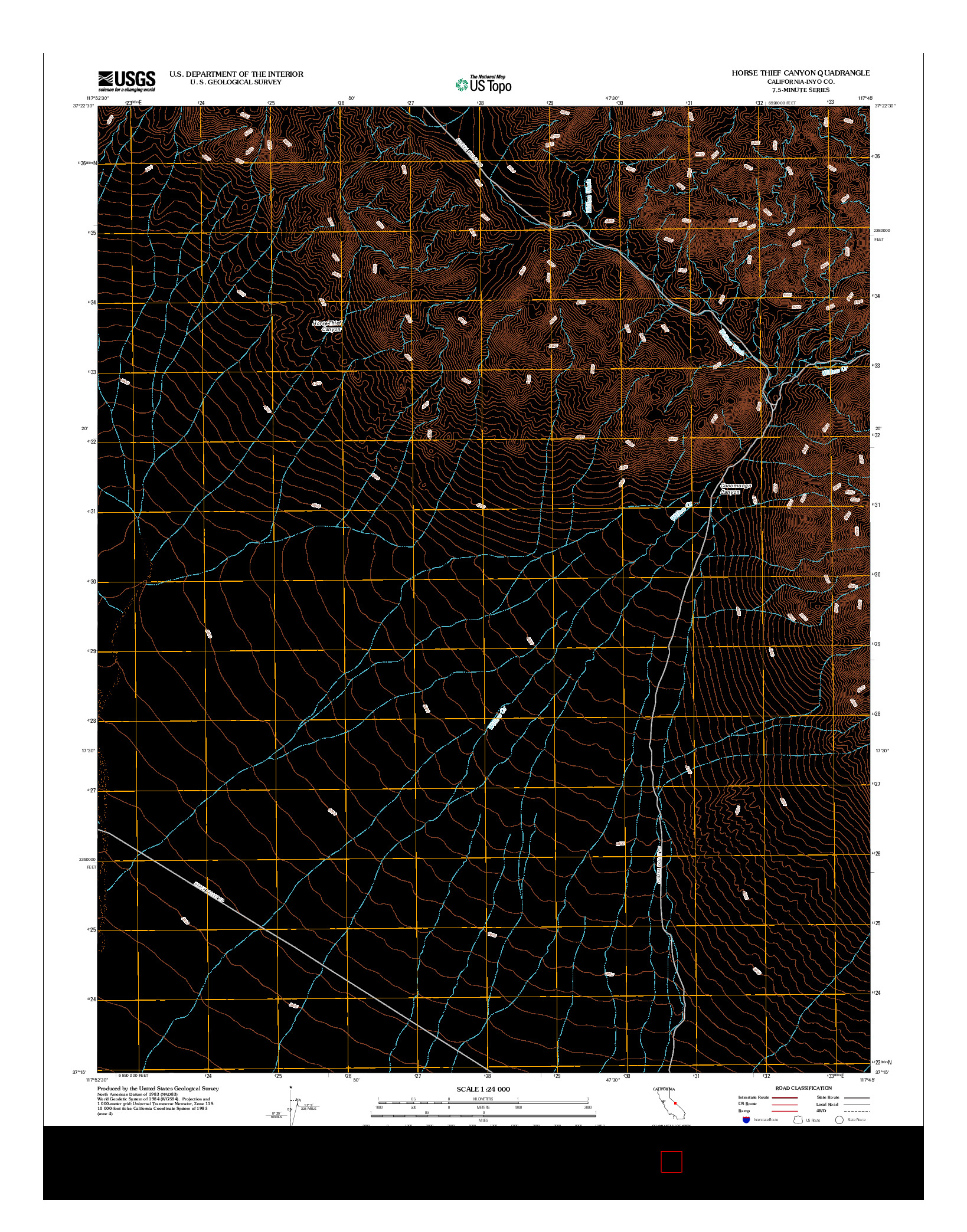 USGS US TOPO 7.5-MINUTE MAP FOR HORSE THIEF CANYON, CA 2012