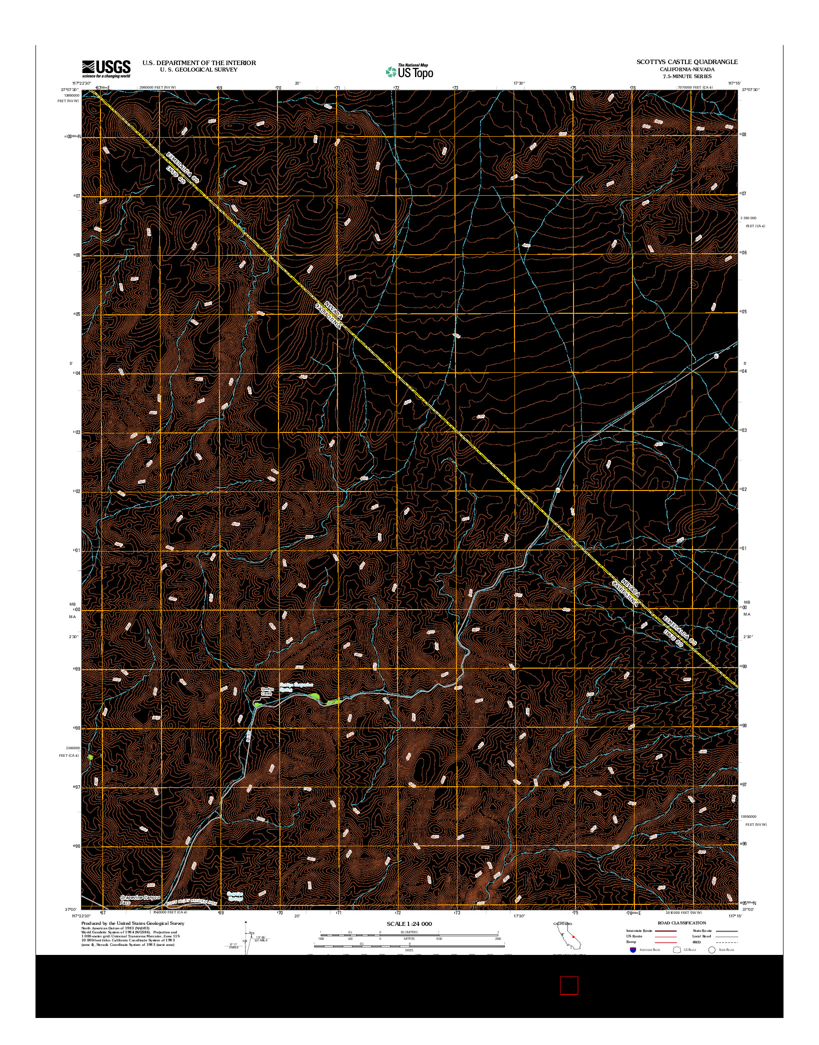 USGS US TOPO 7.5-MINUTE MAP FOR SCOTTYS CASTLE, CA-NV 2012