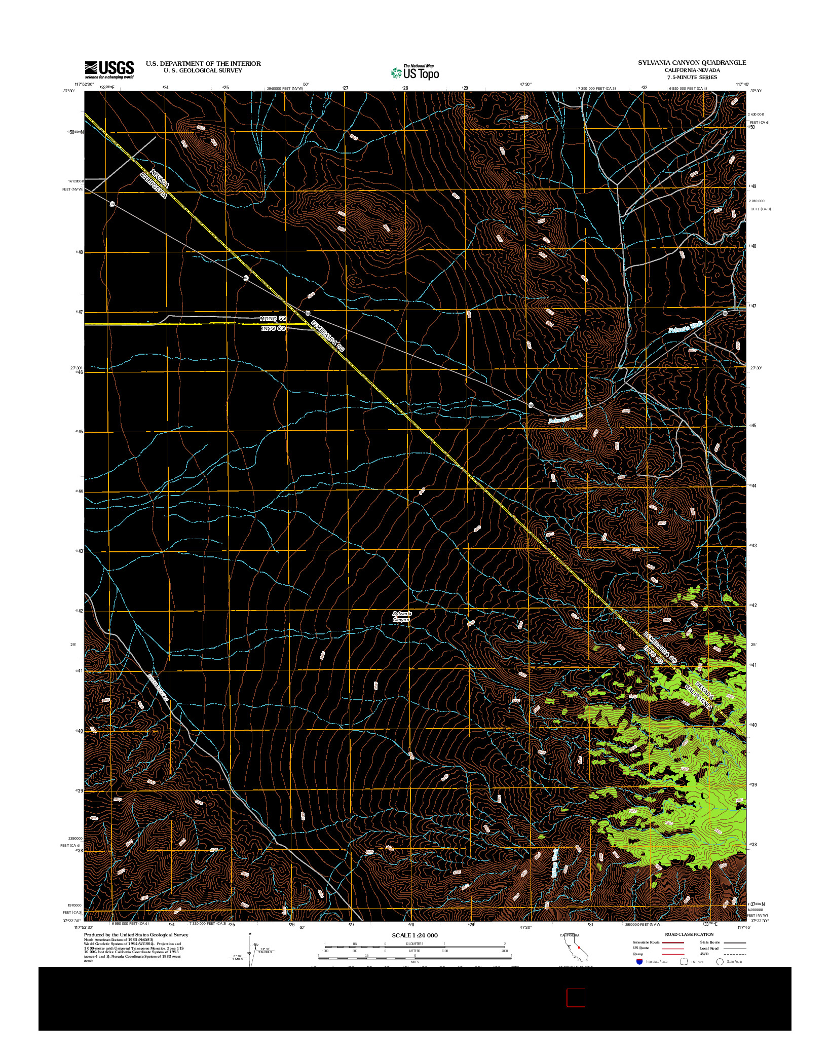 USGS US TOPO 7.5-MINUTE MAP FOR SYLVANIA CANYON, CA-NV 2012