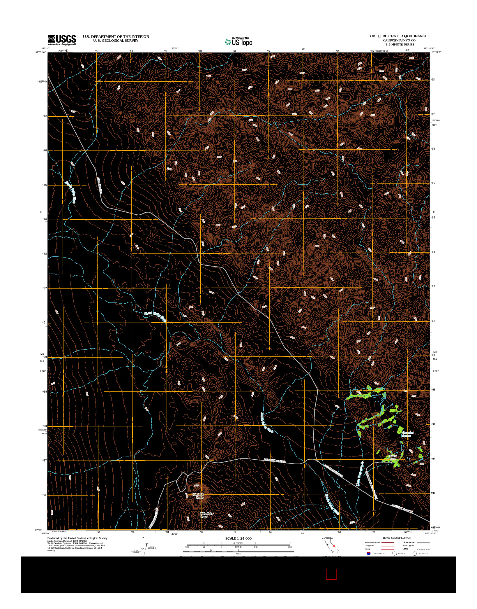 USGS US TOPO 7.5-MINUTE MAP FOR UBEHEBE CRATER, CA 2012