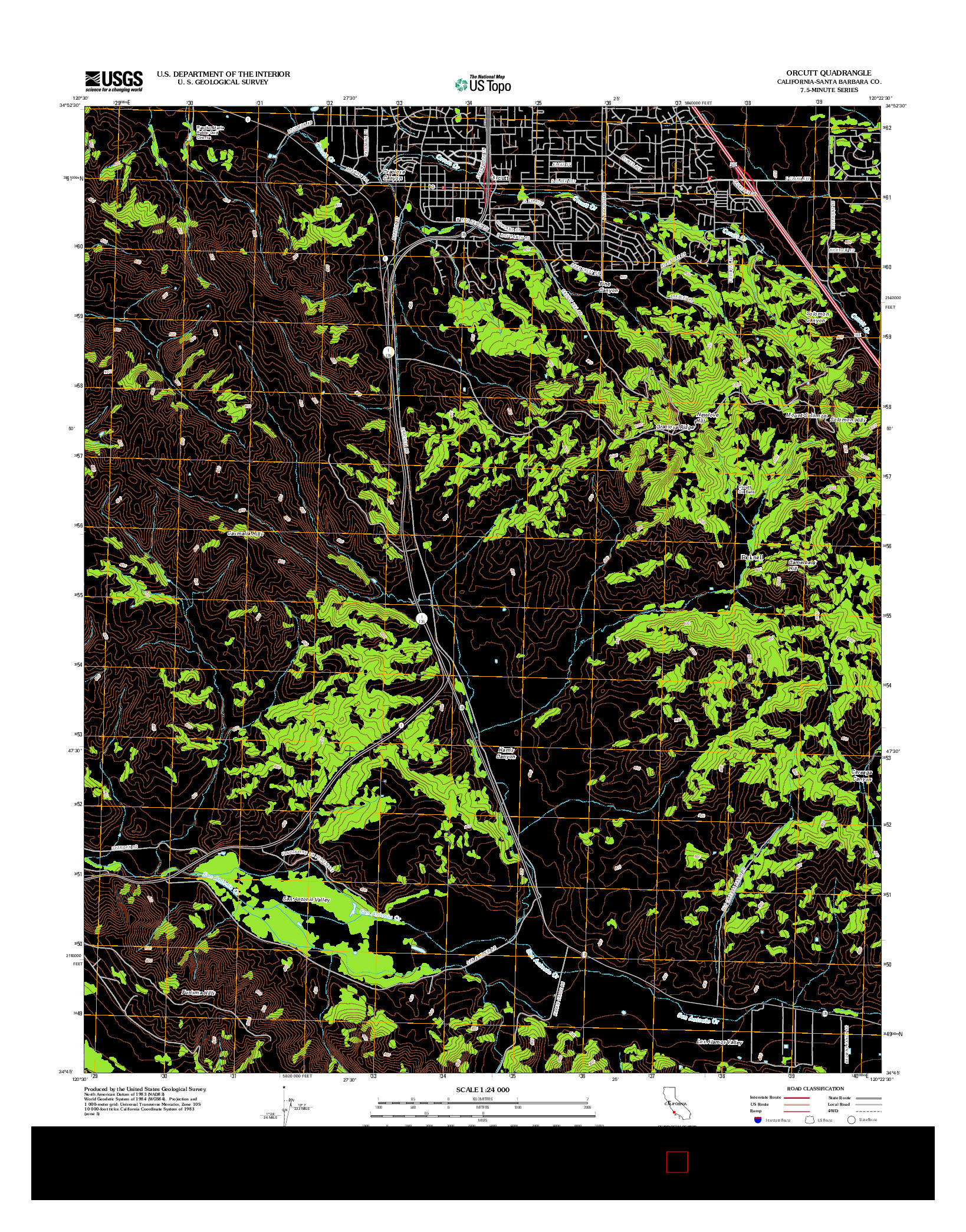 USGS US TOPO 7.5-MINUTE MAP FOR ORCUTT, CA 2012