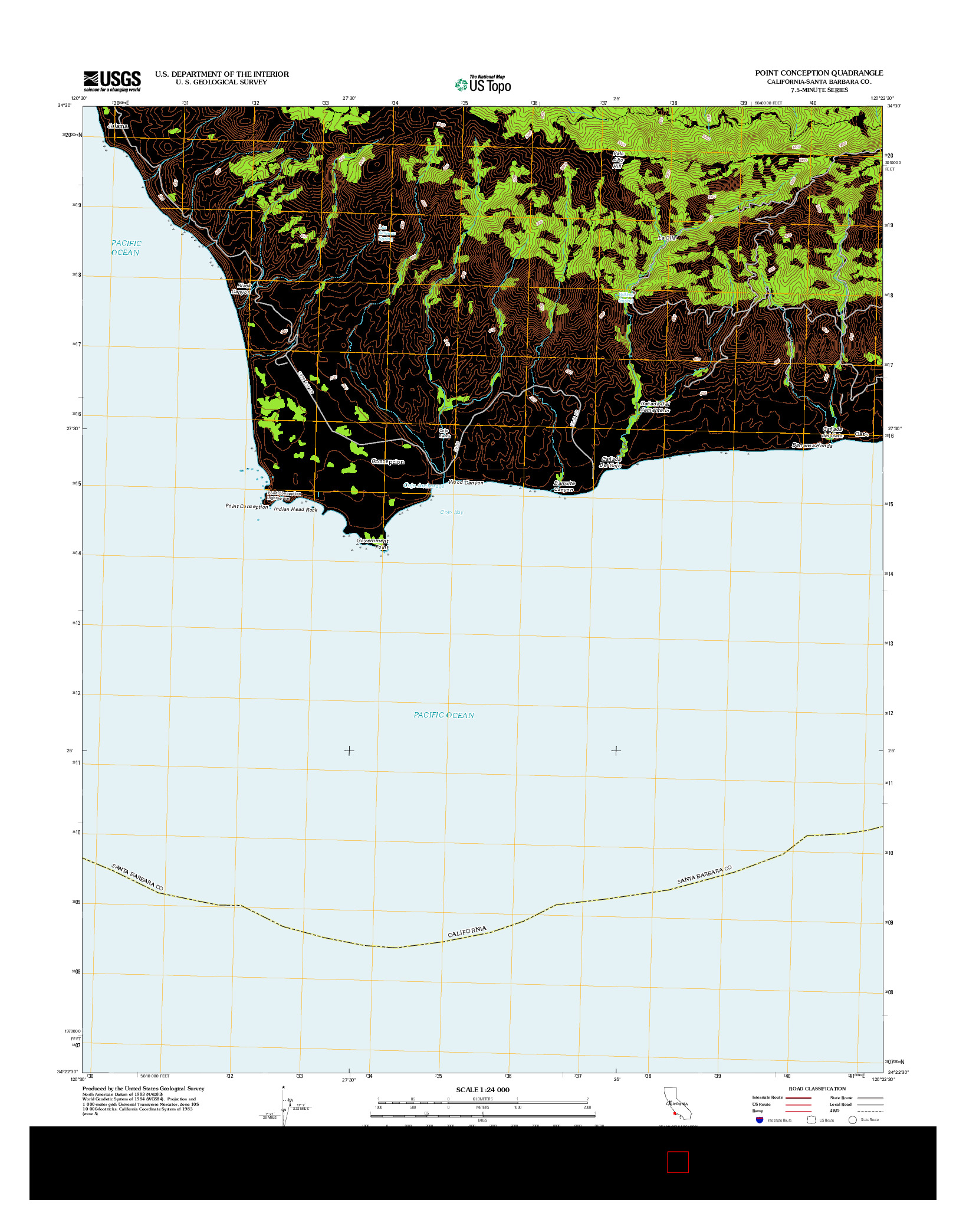 USGS US TOPO 7.5-MINUTE MAP FOR POINT CONCEPTION, CA 2012