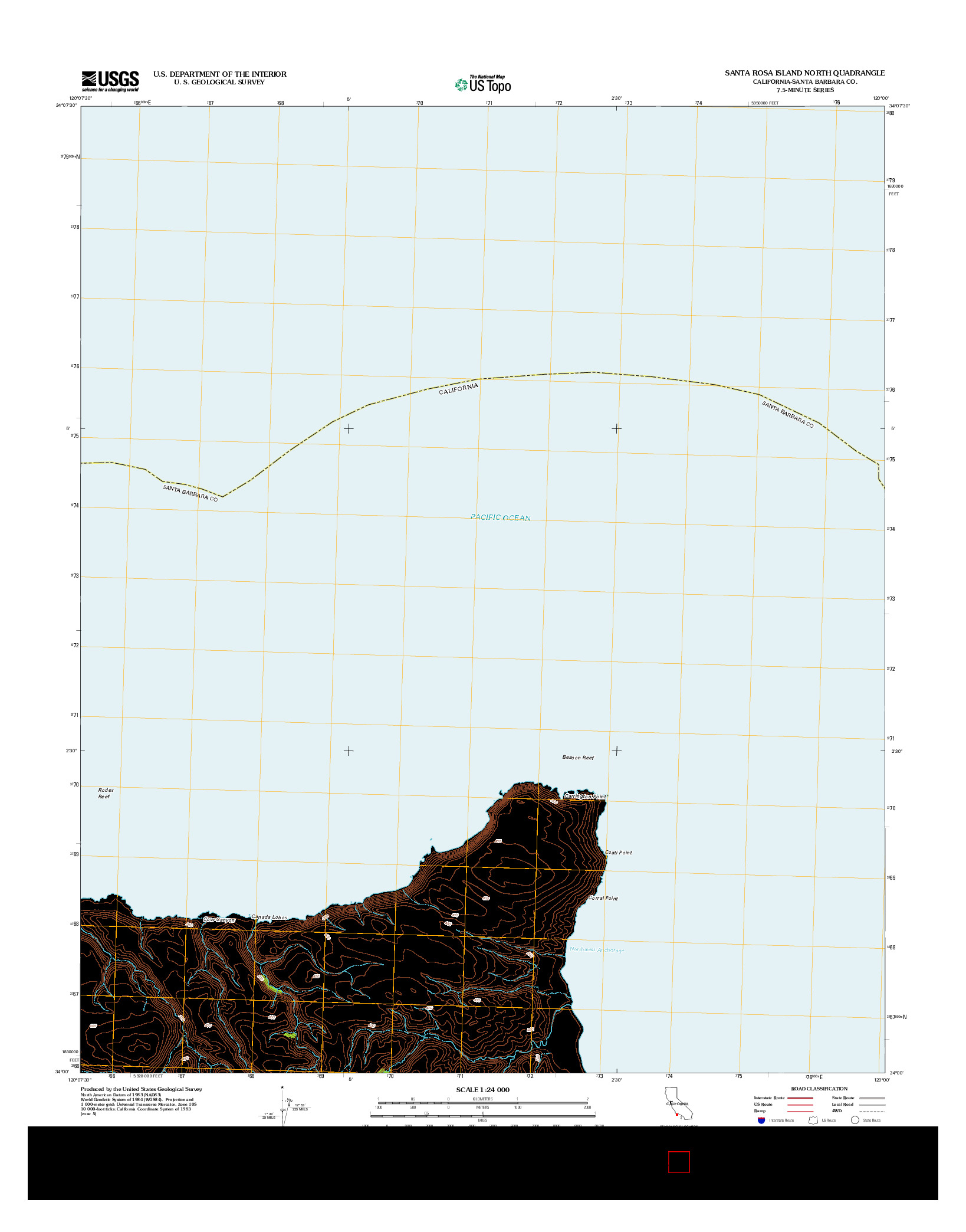 USGS US TOPO 7.5-MINUTE MAP FOR SANTA ROSA ISLAND NORTH, CA 2012