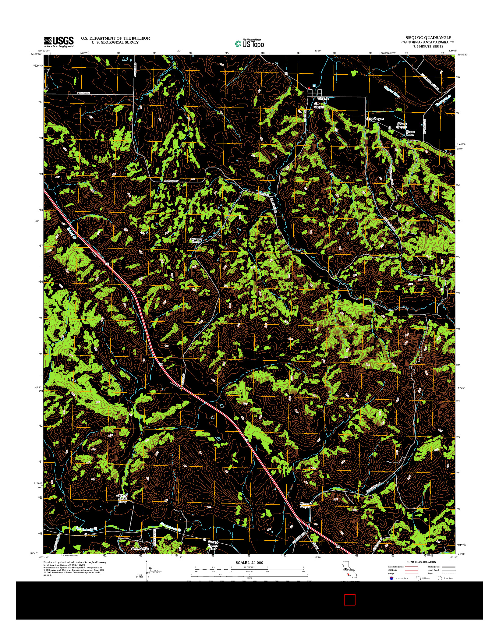 USGS US TOPO 7.5-MINUTE MAP FOR SISQUOC, CA 2012