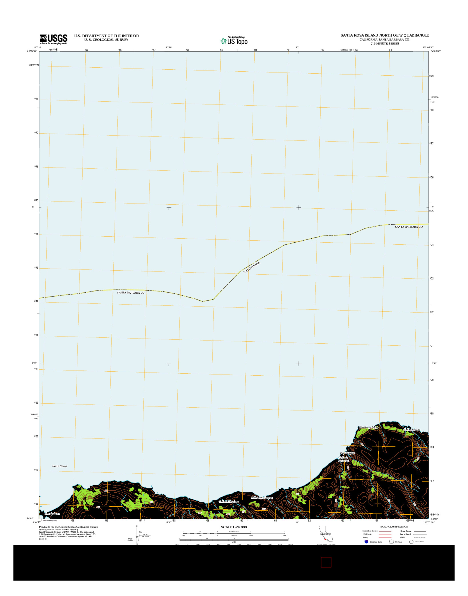 USGS US TOPO 7.5-MINUTE MAP FOR SANTA ROSA ISLAND NORTH OE W, CA 2012