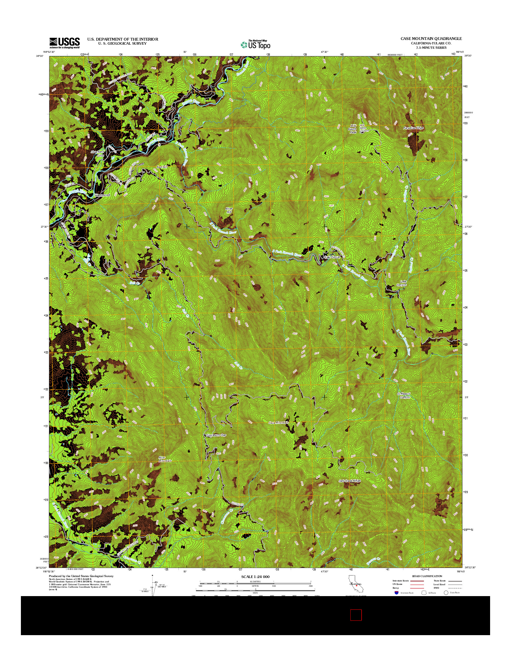 USGS US TOPO 7.5-MINUTE MAP FOR CASE MOUNTAIN, CA 2012