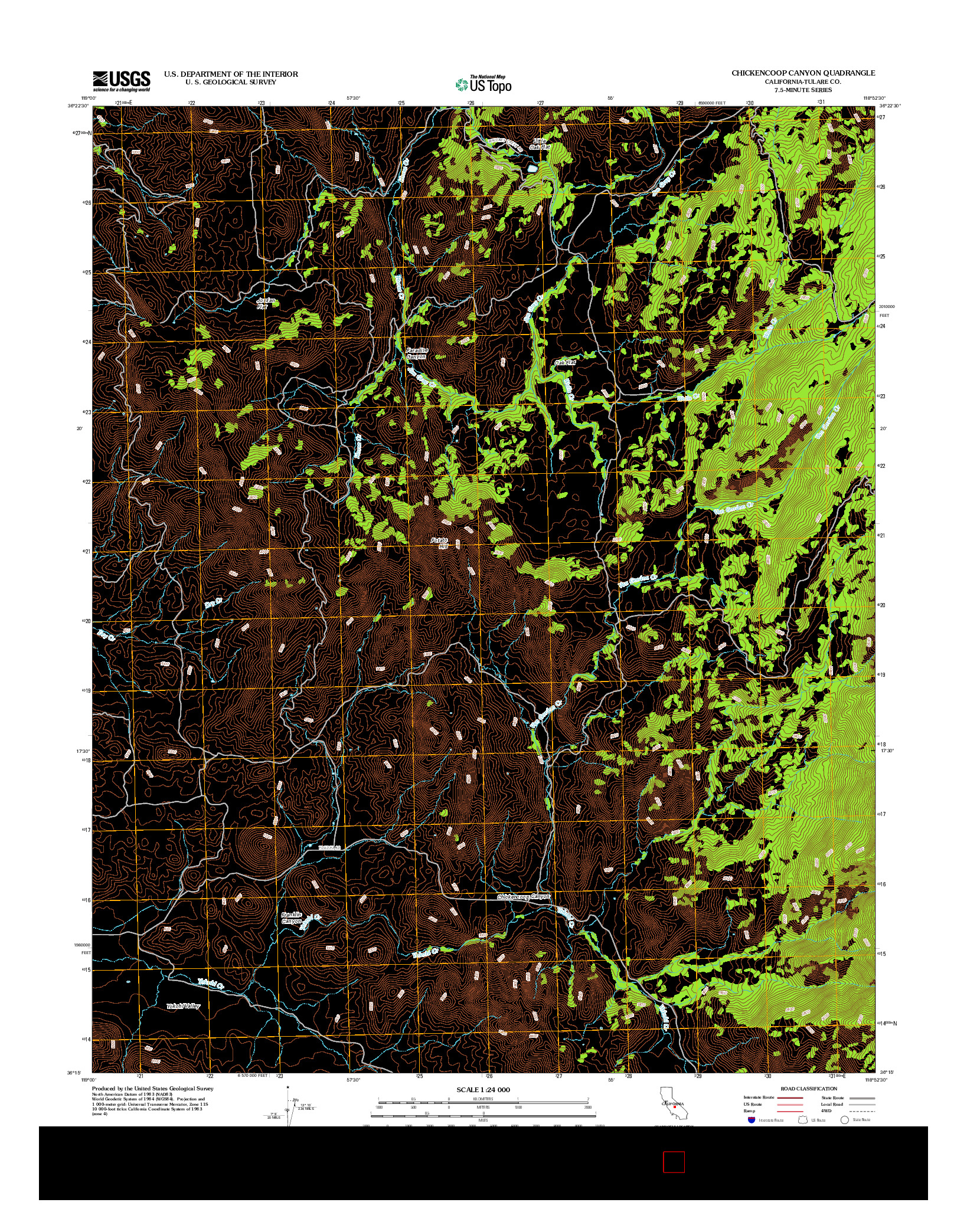 USGS US TOPO 7.5-MINUTE MAP FOR CHICKENCOOP CANYON, CA 2012