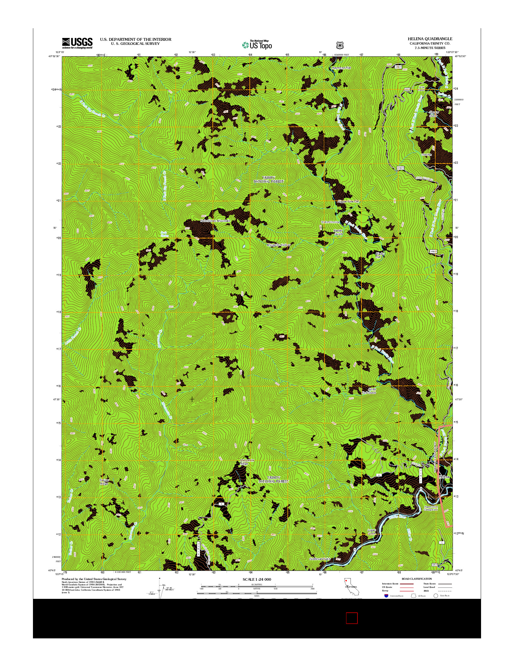 USGS US TOPO 7.5-MINUTE MAP FOR HELENA, CA 2012