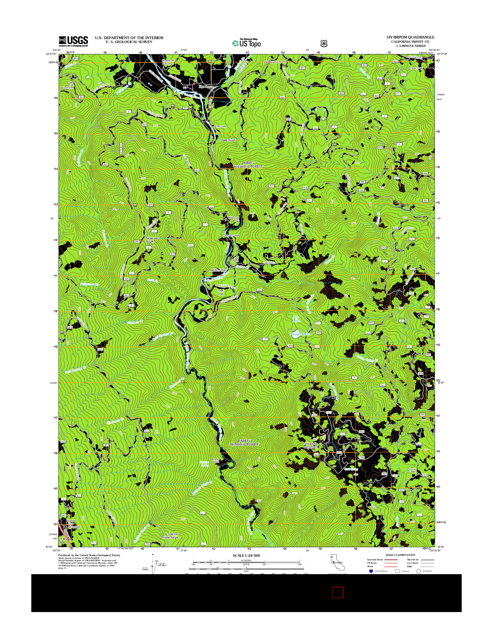 USGS US TOPO 7.5-MINUTE MAP FOR HYAMPOM, CA 2012