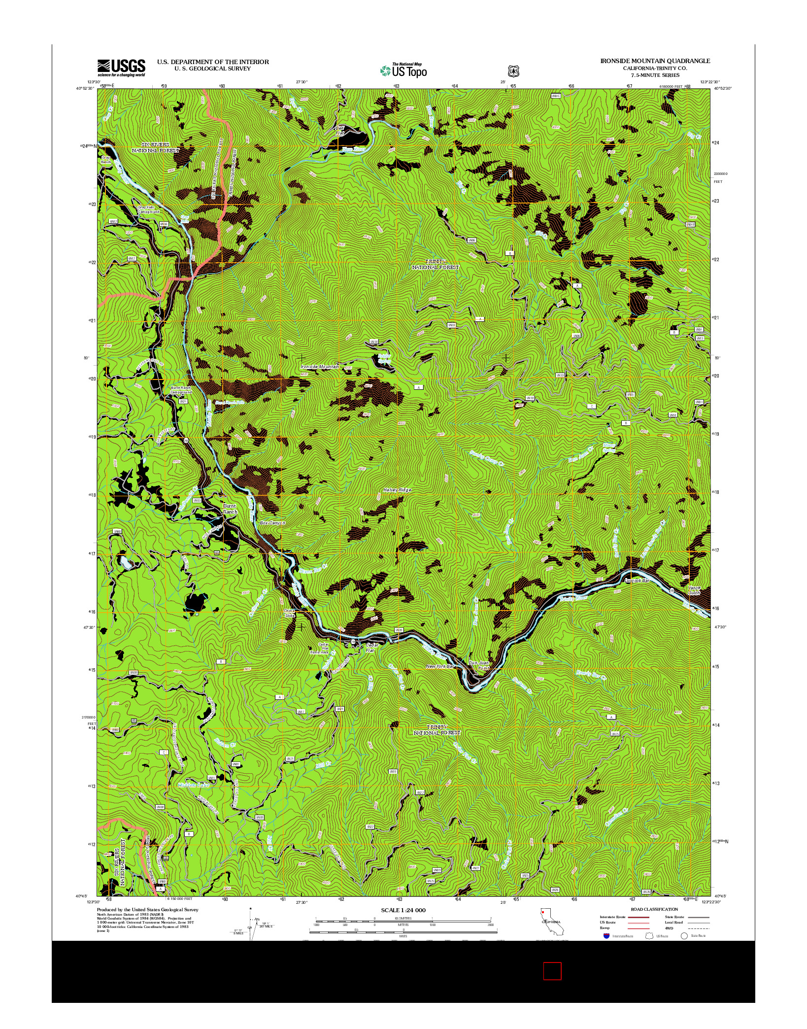USGS US TOPO 7.5-MINUTE MAP FOR IRONSIDE MOUNTAIN, CA 2012