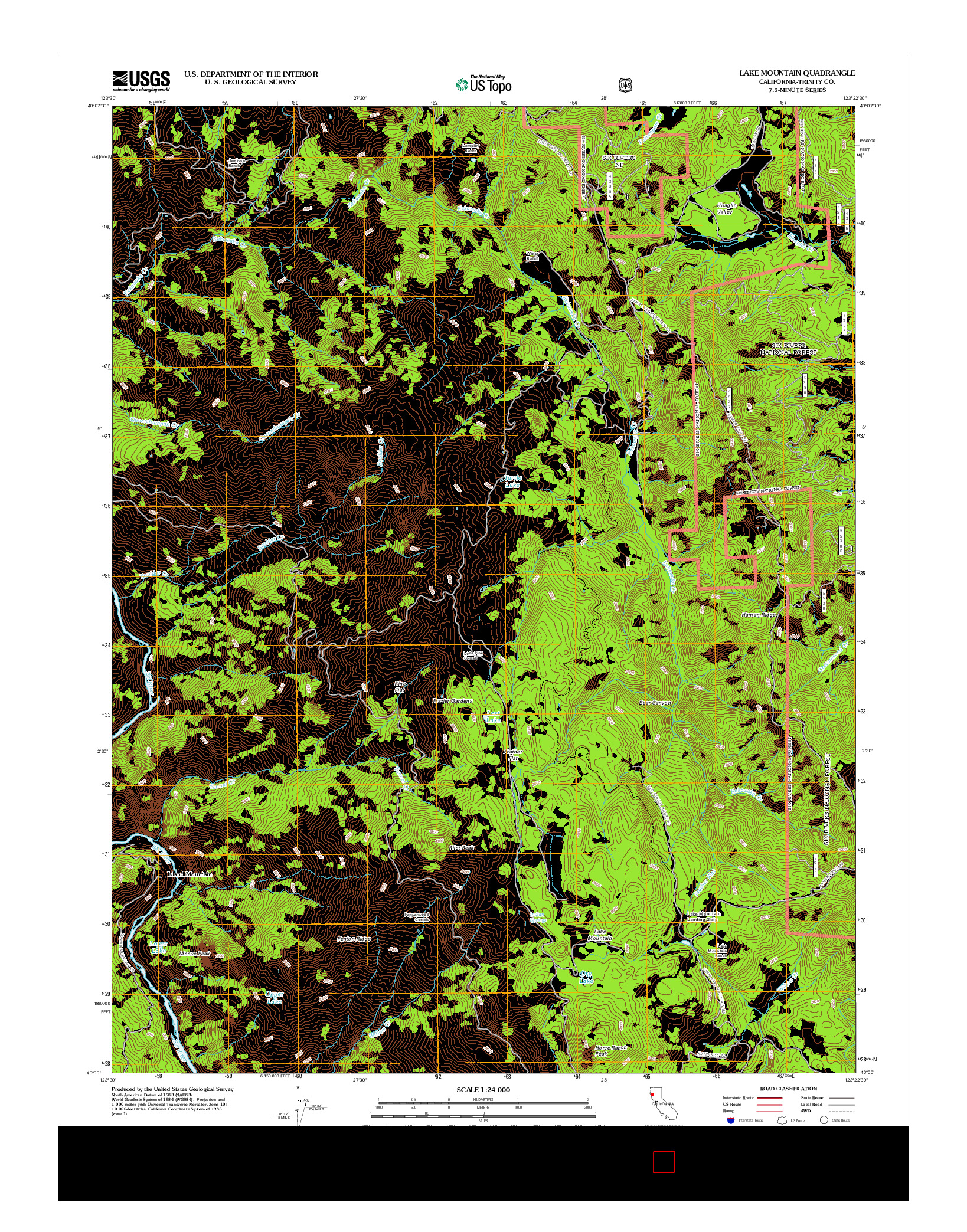 USGS US TOPO 7.5-MINUTE MAP FOR LAKE MOUNTAIN, CA 2012